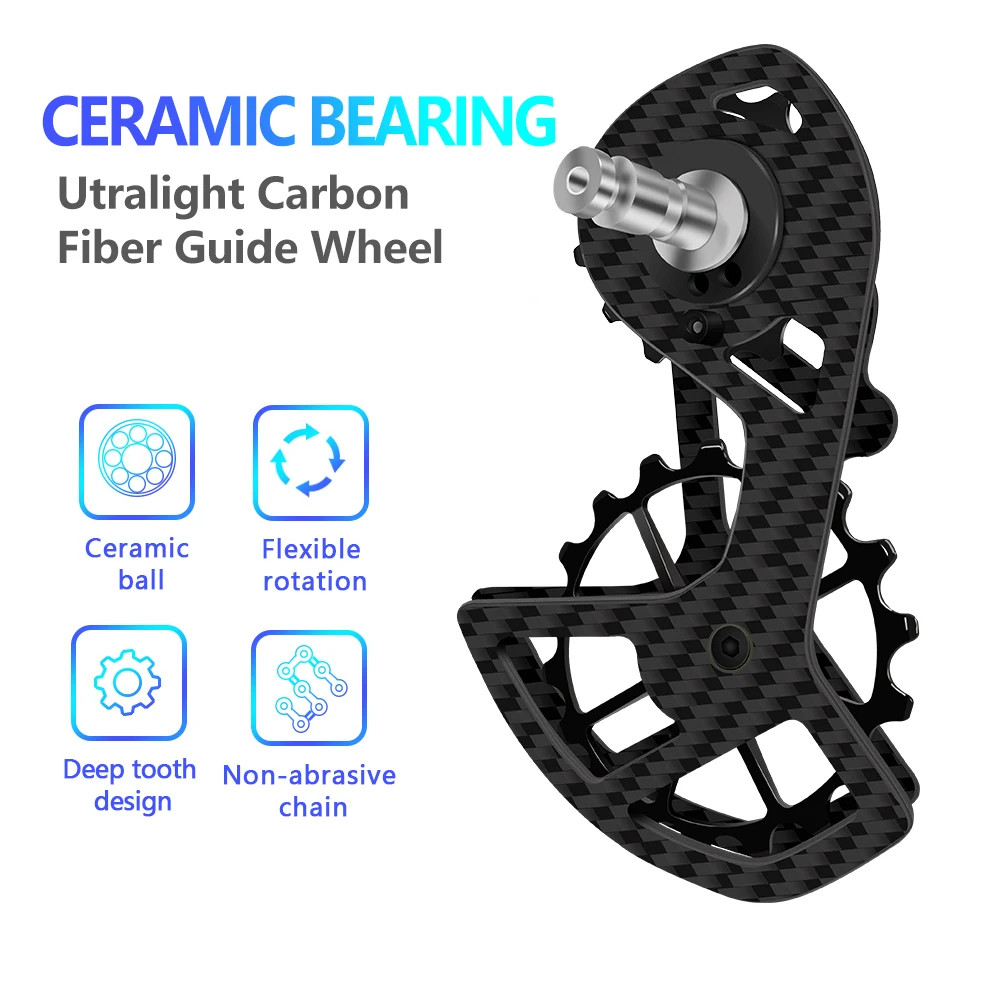 LTWOO UT Bicycle Ceramic Bearing Carbon Fiber Jockey Pulley Wheel Set Rear