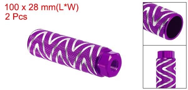2 Pack Aluminum Alloy Bike Pegs Anti-Skid Fit 3/8 Inch Axles with Stripe Purple