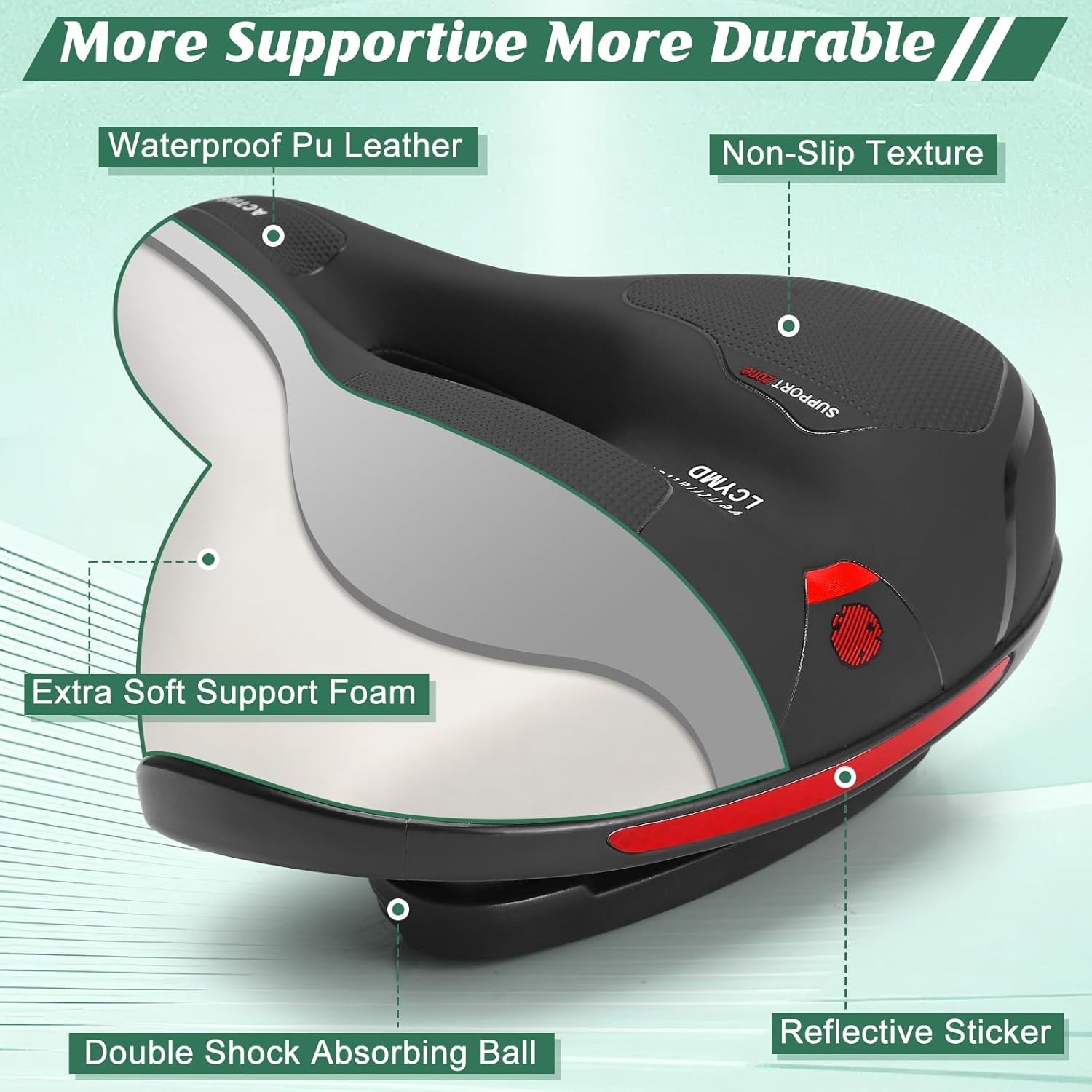 Comfortable Waterproof Bicycle Seat Cushion for Men Women | Memory Foam, Shoc…
