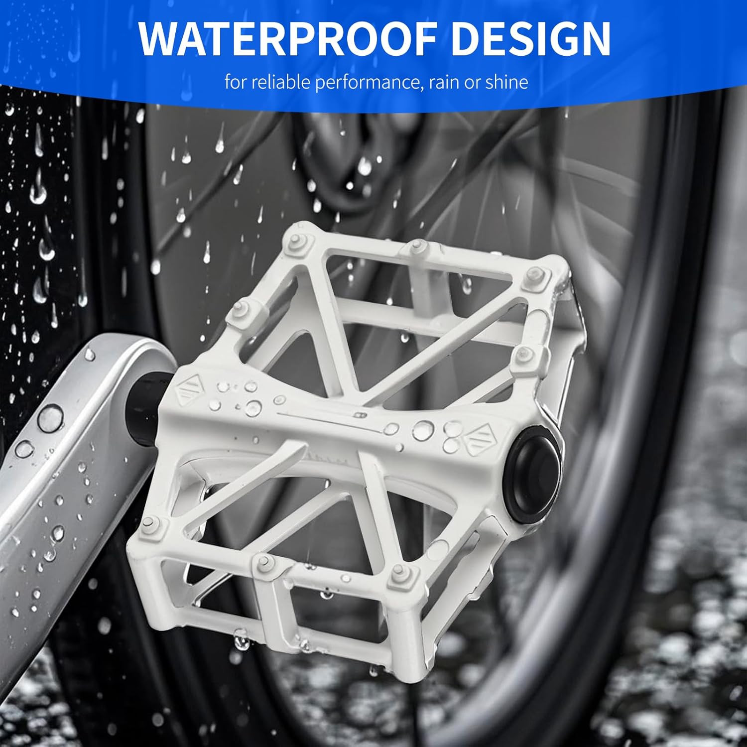 White Pedals Compatible with Ridstar Q20, Bicycle Pedals for Electric Bike, Alum