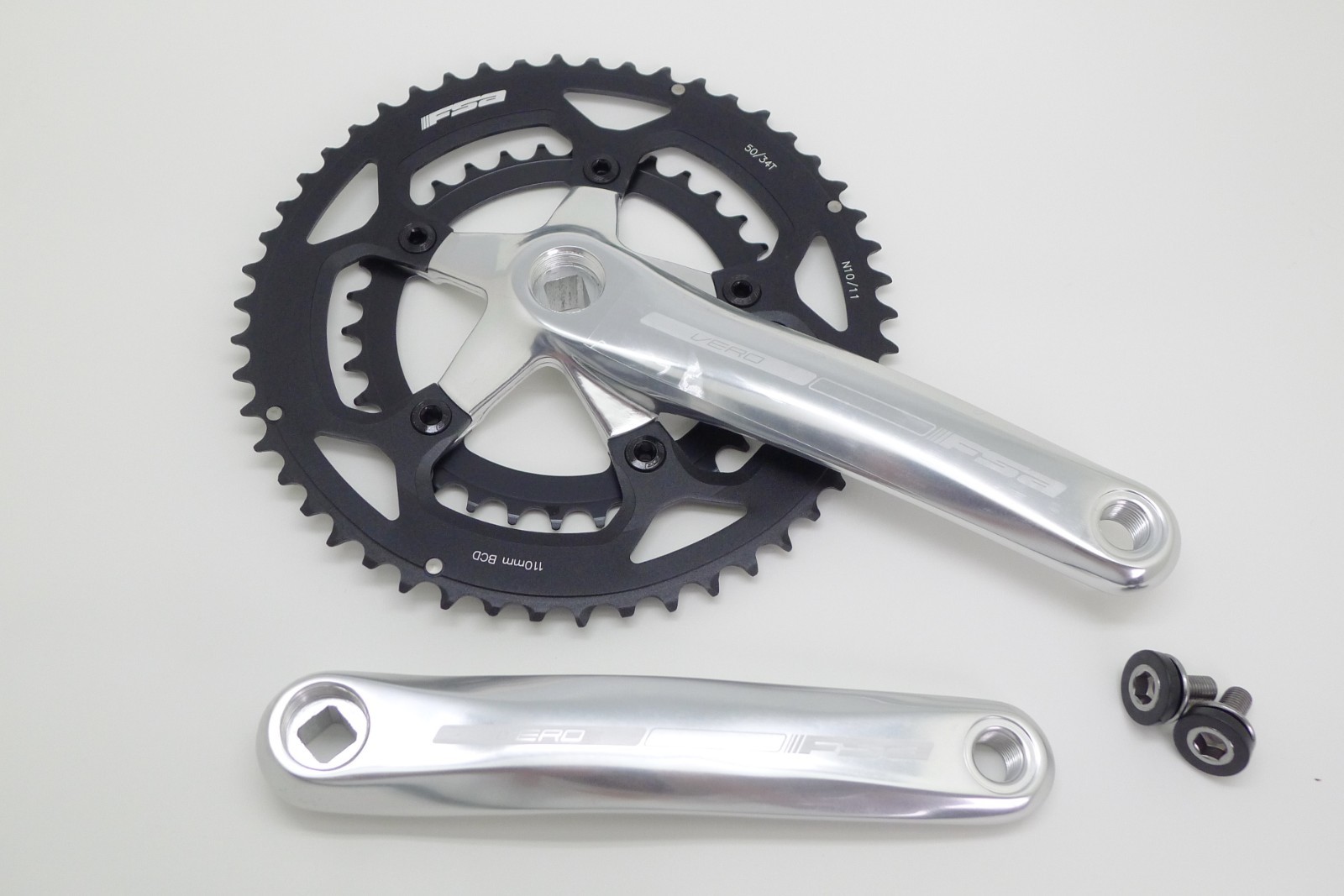 FSA Vero Compact CK-C602ST N10/11 50/34T 175mm JIS Crankset – Silver