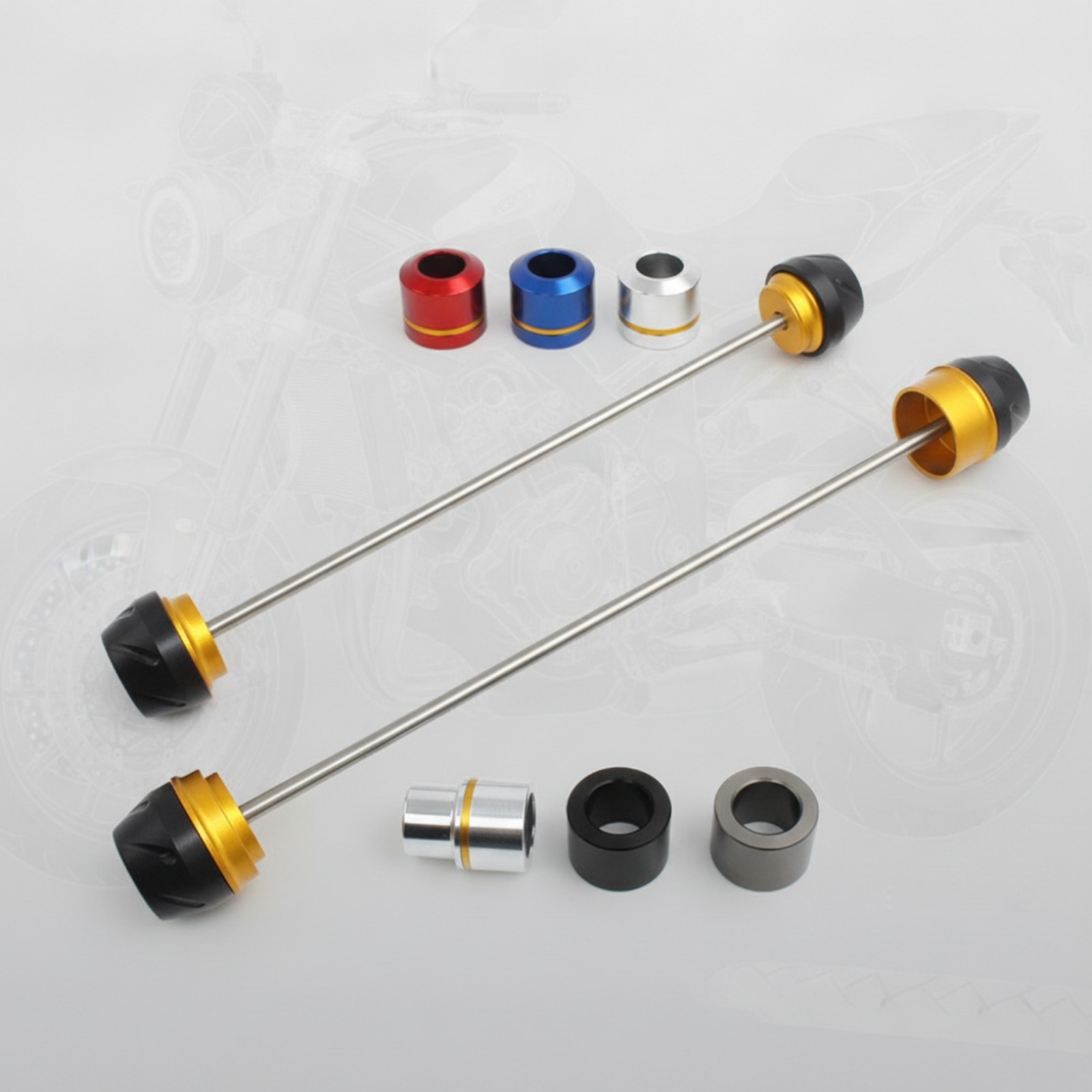 2 Pieces Wheel Crash Protector Impact Absorbing Front and Rear Sliders Sporty
