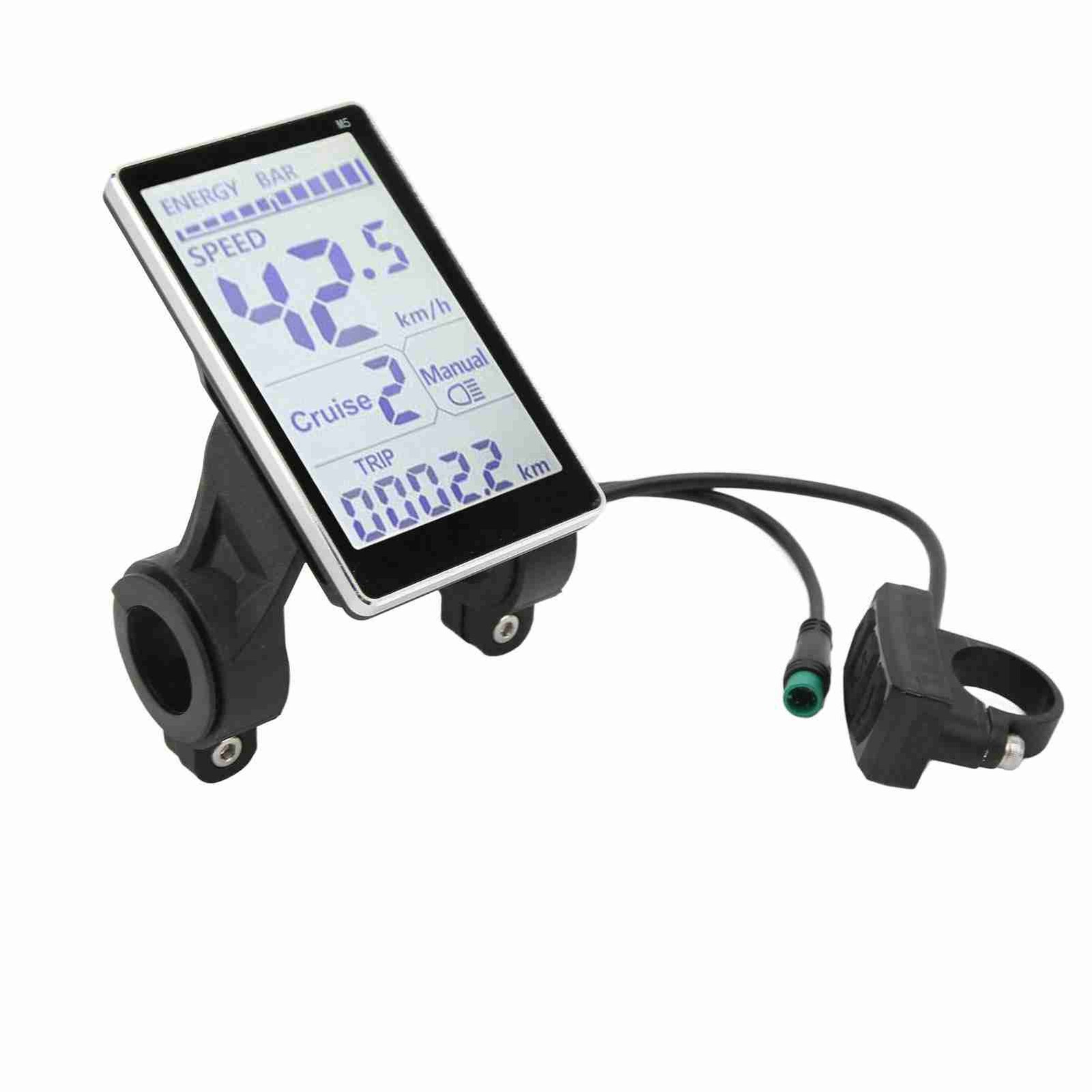 Electric Bike LCD Display Meter Control Panel 24V 36V 48V 60V Speedometer 5 Pin