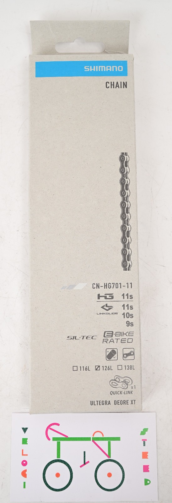 Shimano HG701 11-Speed Bike Chain 126L Ultegra Deore XT Quick-Link 126-Links NEW
