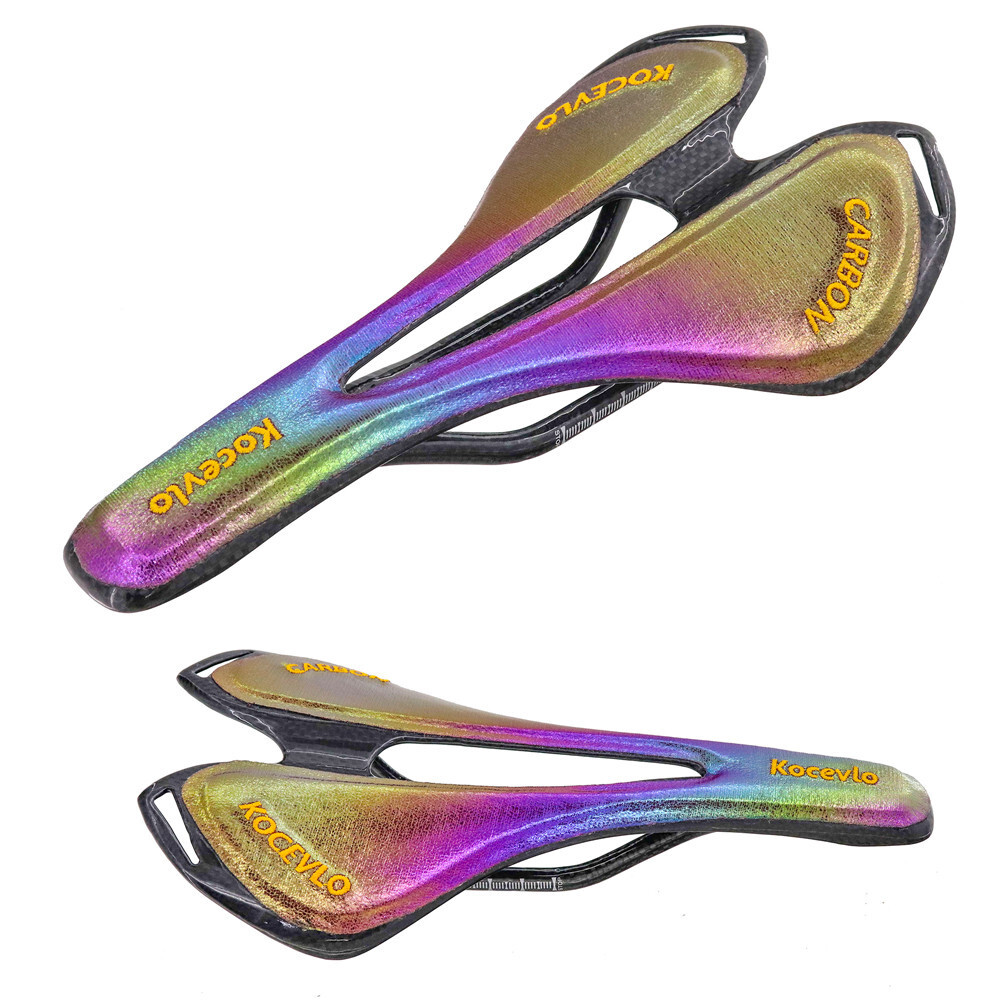 Carbon Fiber Leather Saddle Ovarl Rail 7*9mm Mountain Road Bike Seat 270*143mm