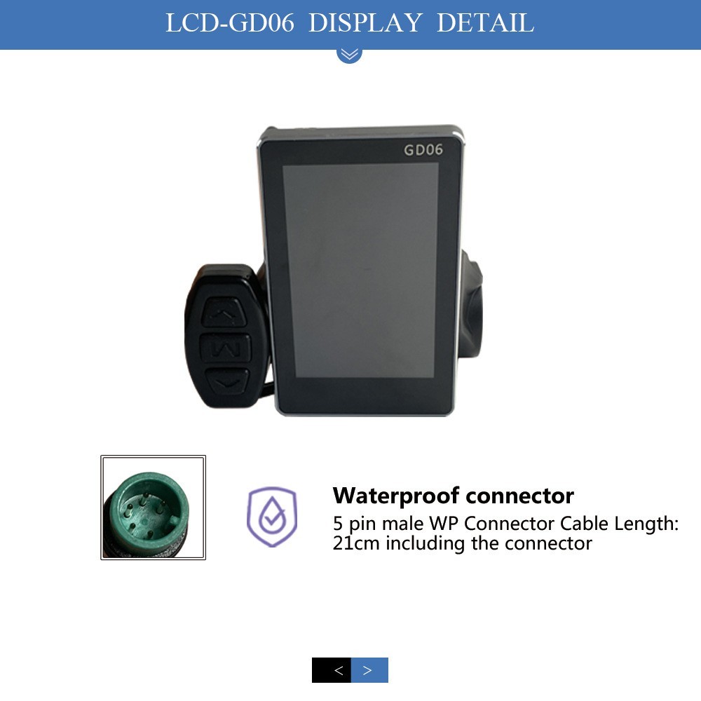 GD06 E – Bike LCD Display | 36V/48V Waterproof, SM Plug, Real – Time Speed