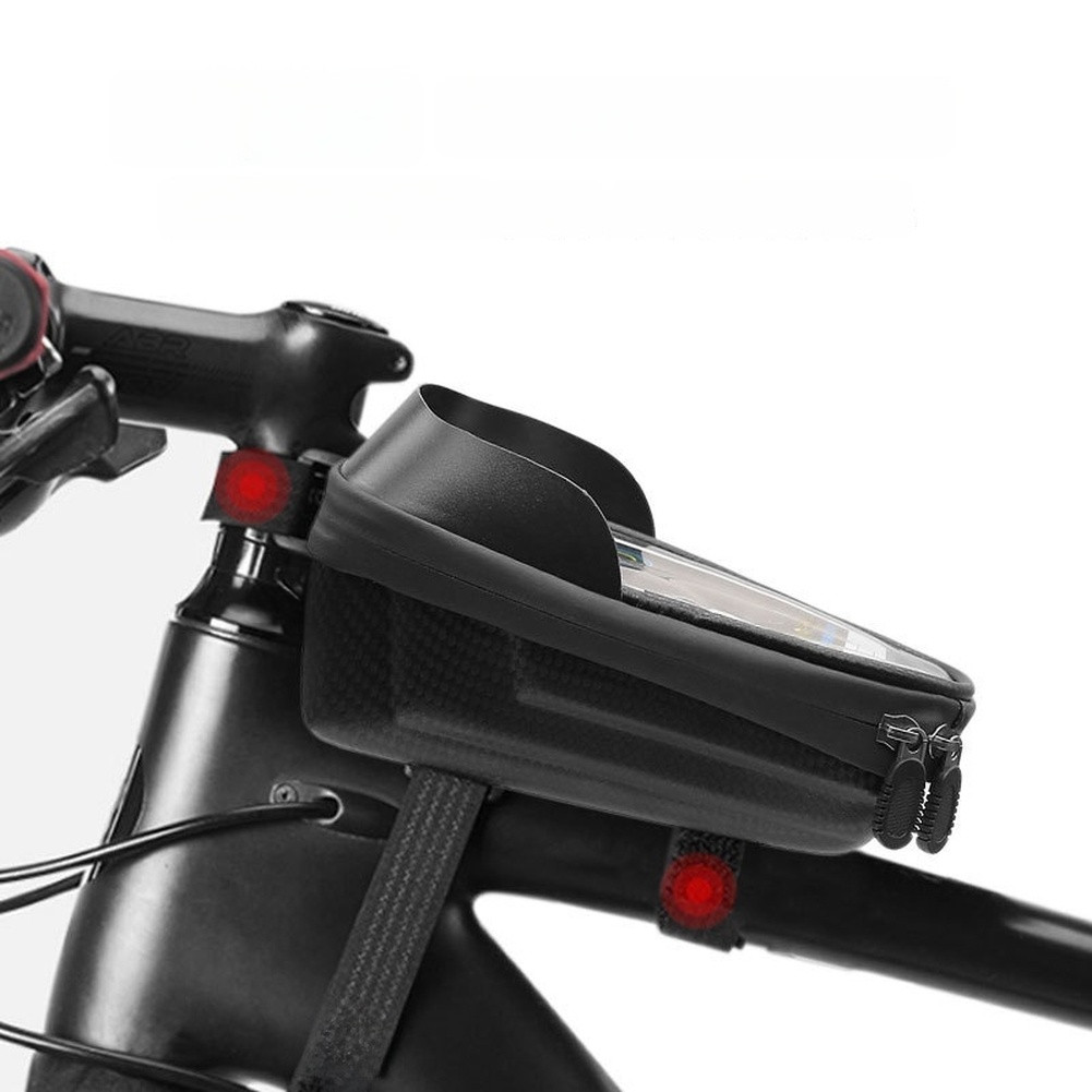 Bike Top Tube Bag 20 cm Hard Shell Waterproof Touchscreen Friendly for Riders