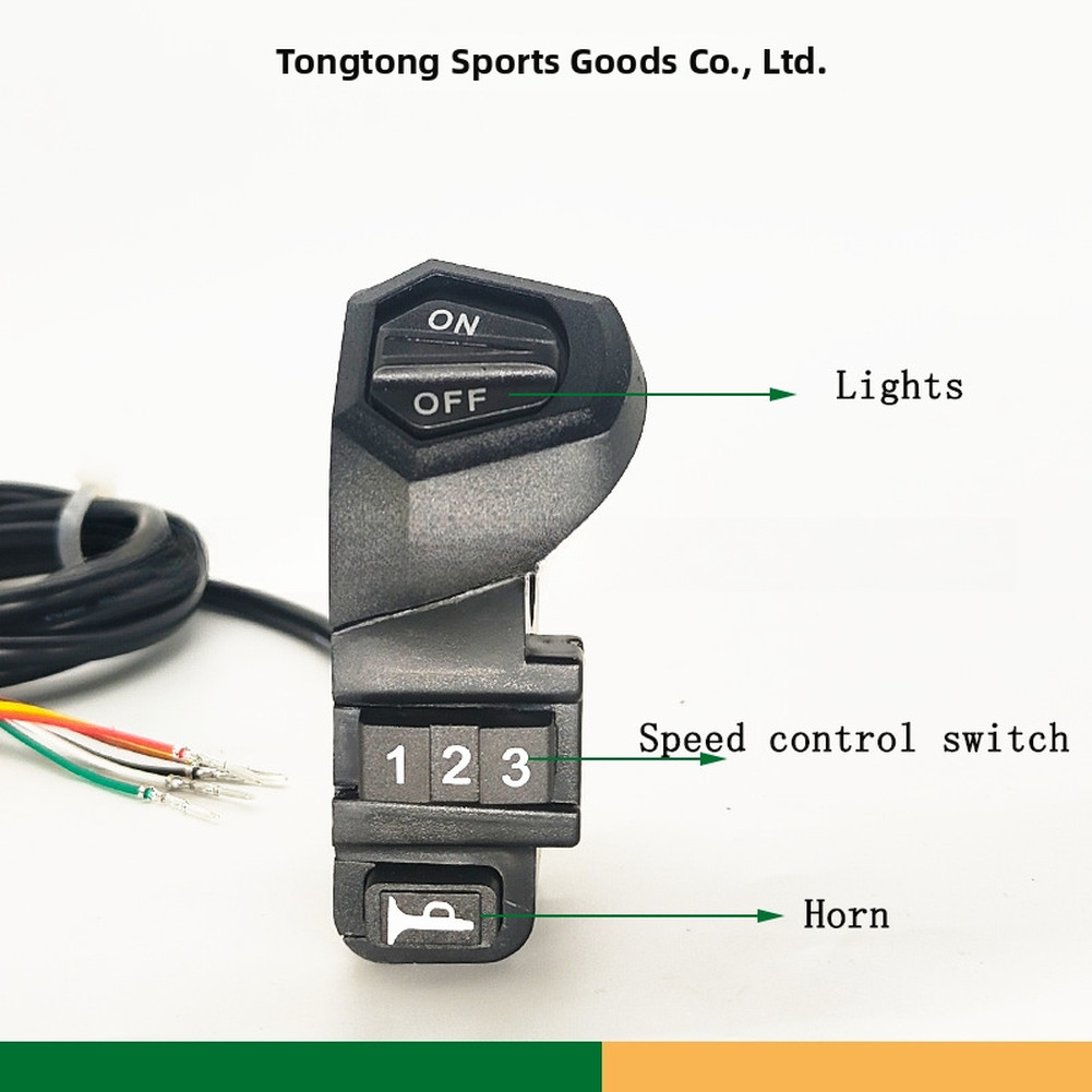 Electric Bicycle 3-in-1 Switch Lights Speaker Speed Control Left Side Mount