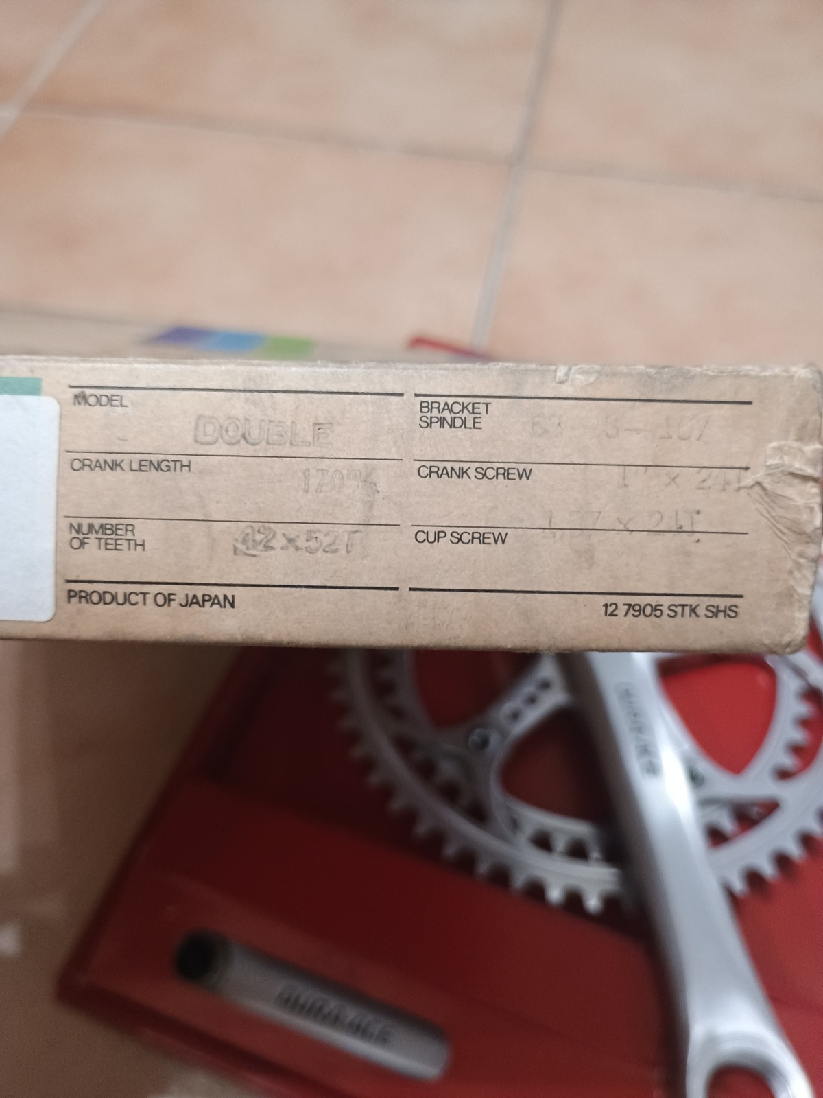 Nos Nib Vintage Crankset Shimano Dura Ace EX W Cut mm 170 Crankset 52/42