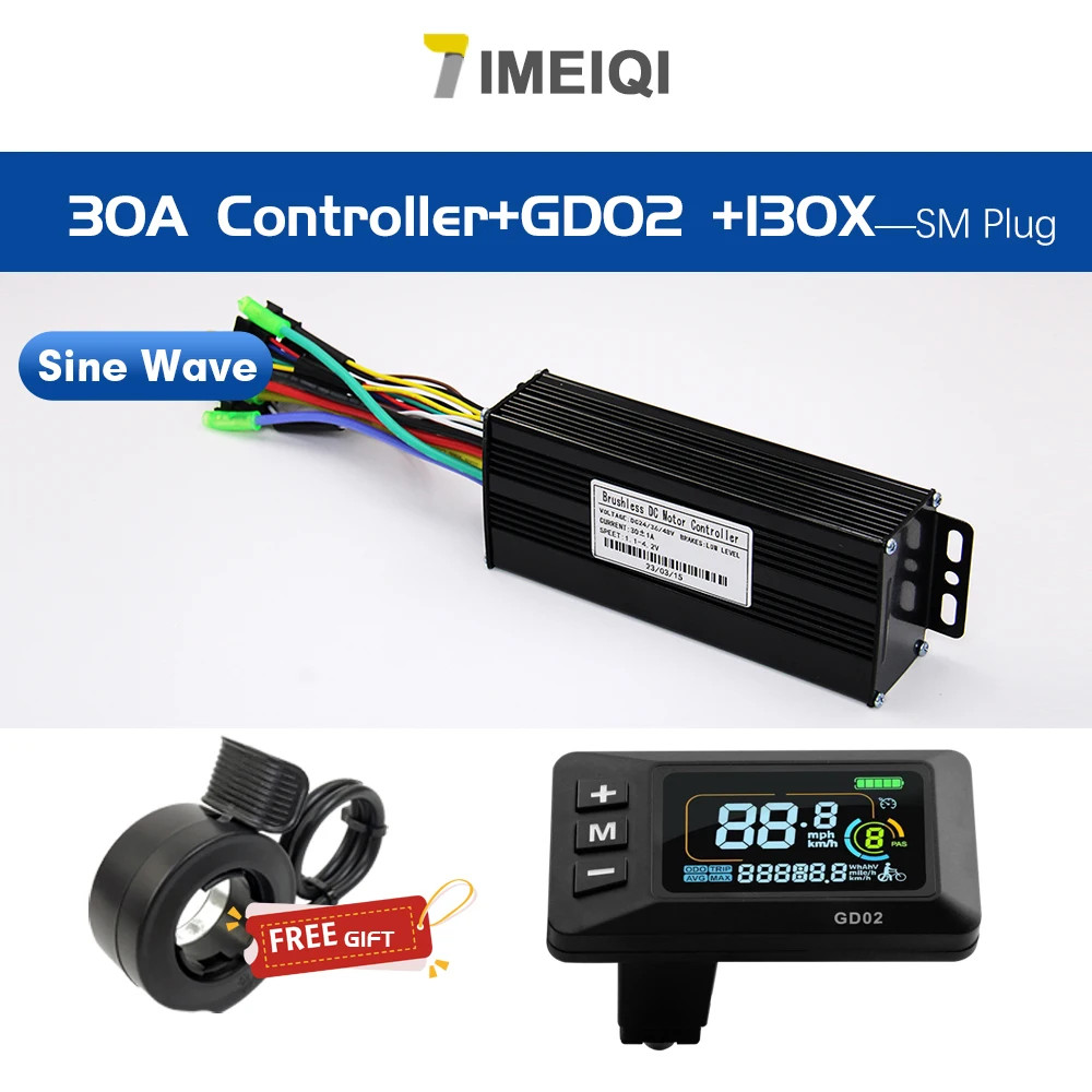 Ebike 3-mode Sine Wave Controller 17A/26A/30A/40A for 250W-3000W Brushless Motor