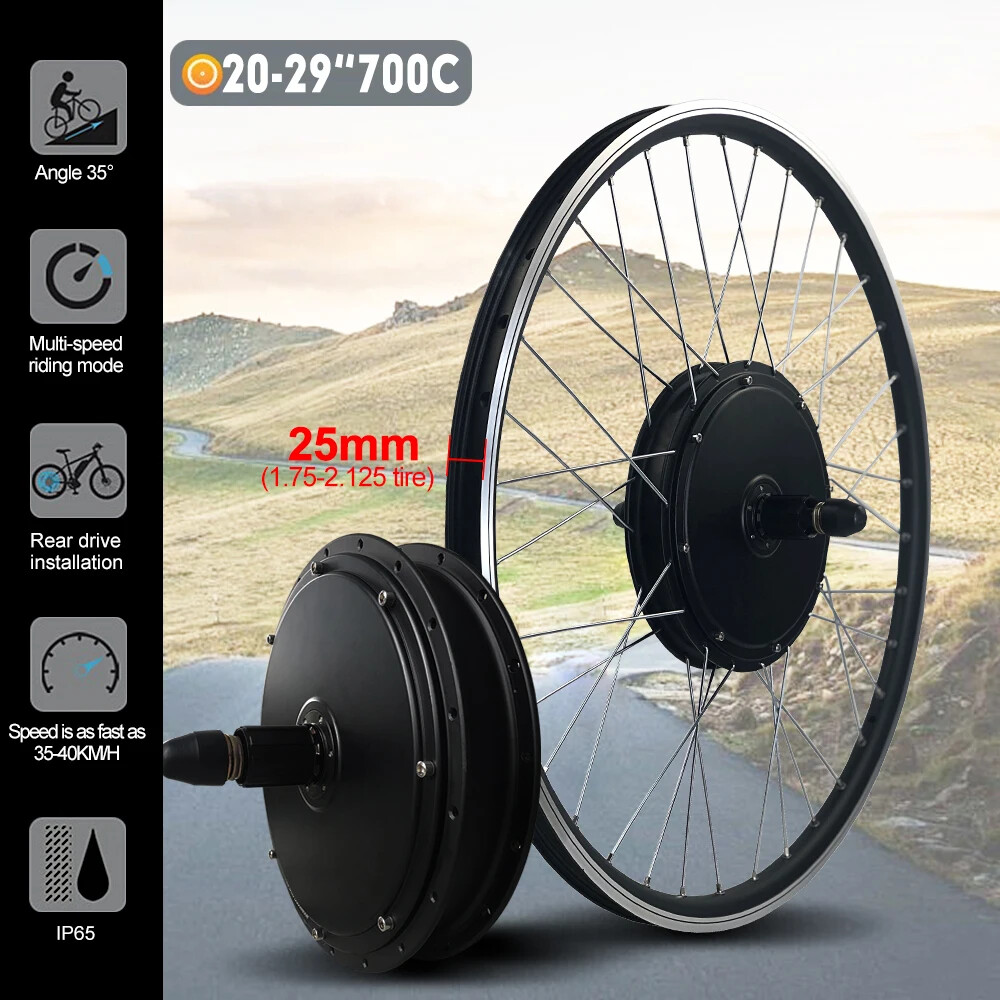 Electric Bike Conversion Kit 48V 1000W Brushless Rear Cassette Hub Motor Wheel