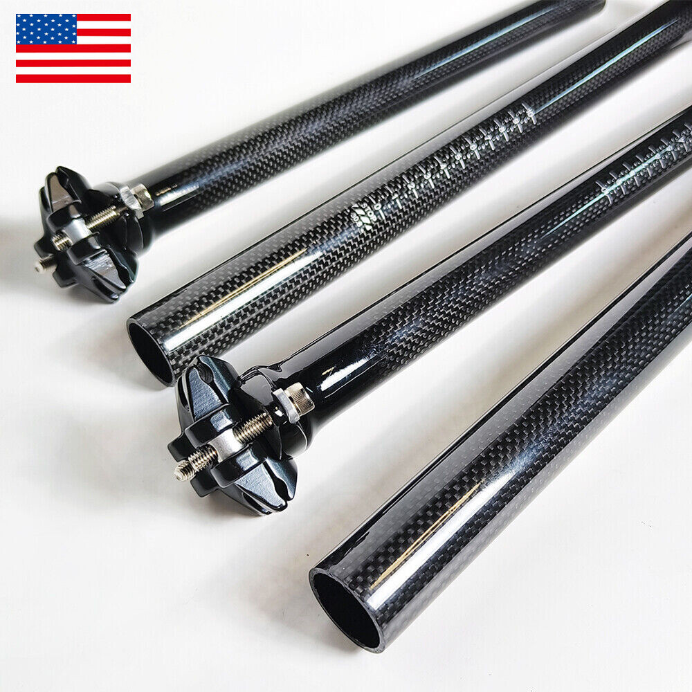 27.2/30.8/31.6mm Carbon Fiber Seat Post MTB Road Bike 350/400mm Seatpost Tube