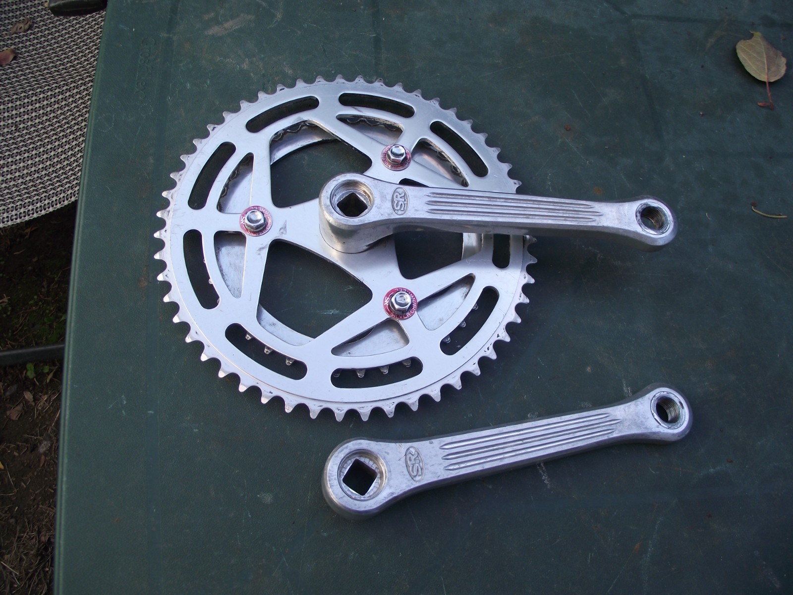 SR Crankset 165mm Vintage Bike bicycle Square Taper Cranks double 52 40 silver