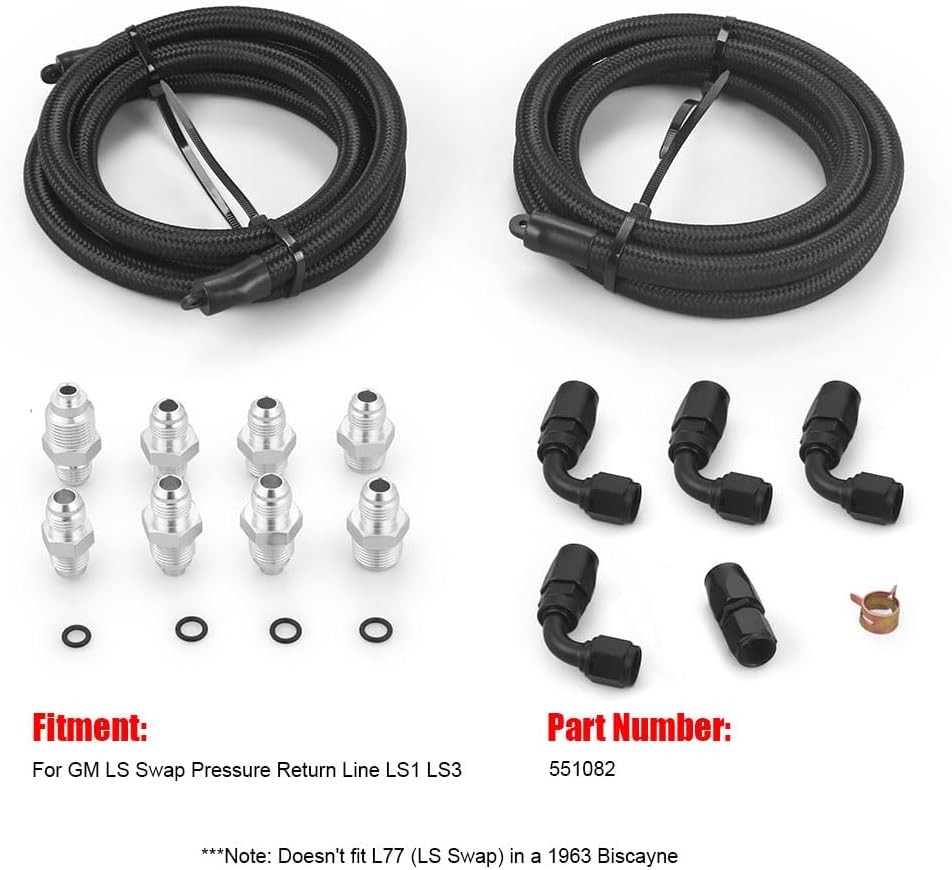 Universal Power Steering Pump Hose Kit Return to Reservoir Hose Kit for Pump Mou