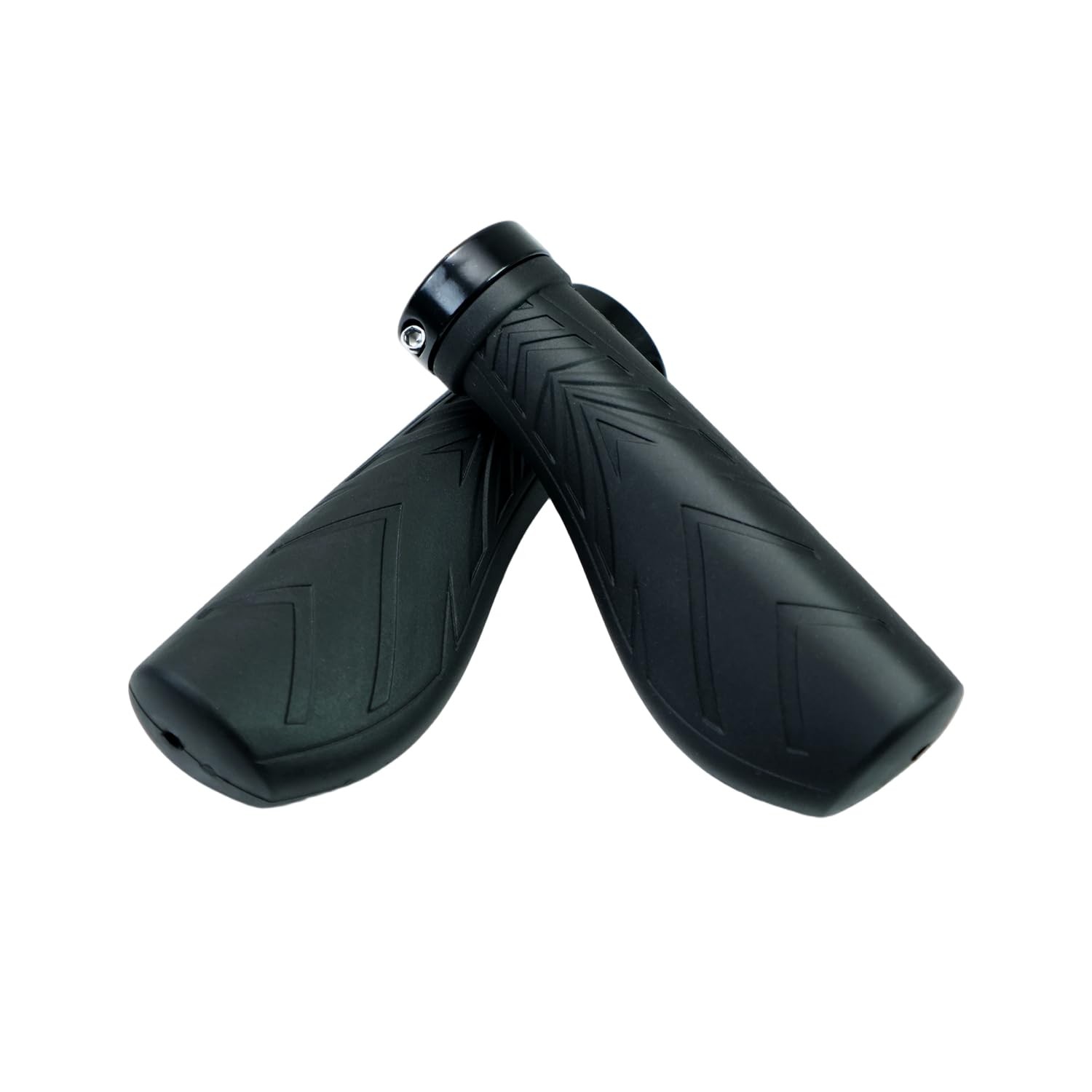 Ergonomic Bike Handlebar Grips G124BL, LockOn Bicycle Handle Grips with Alumi…