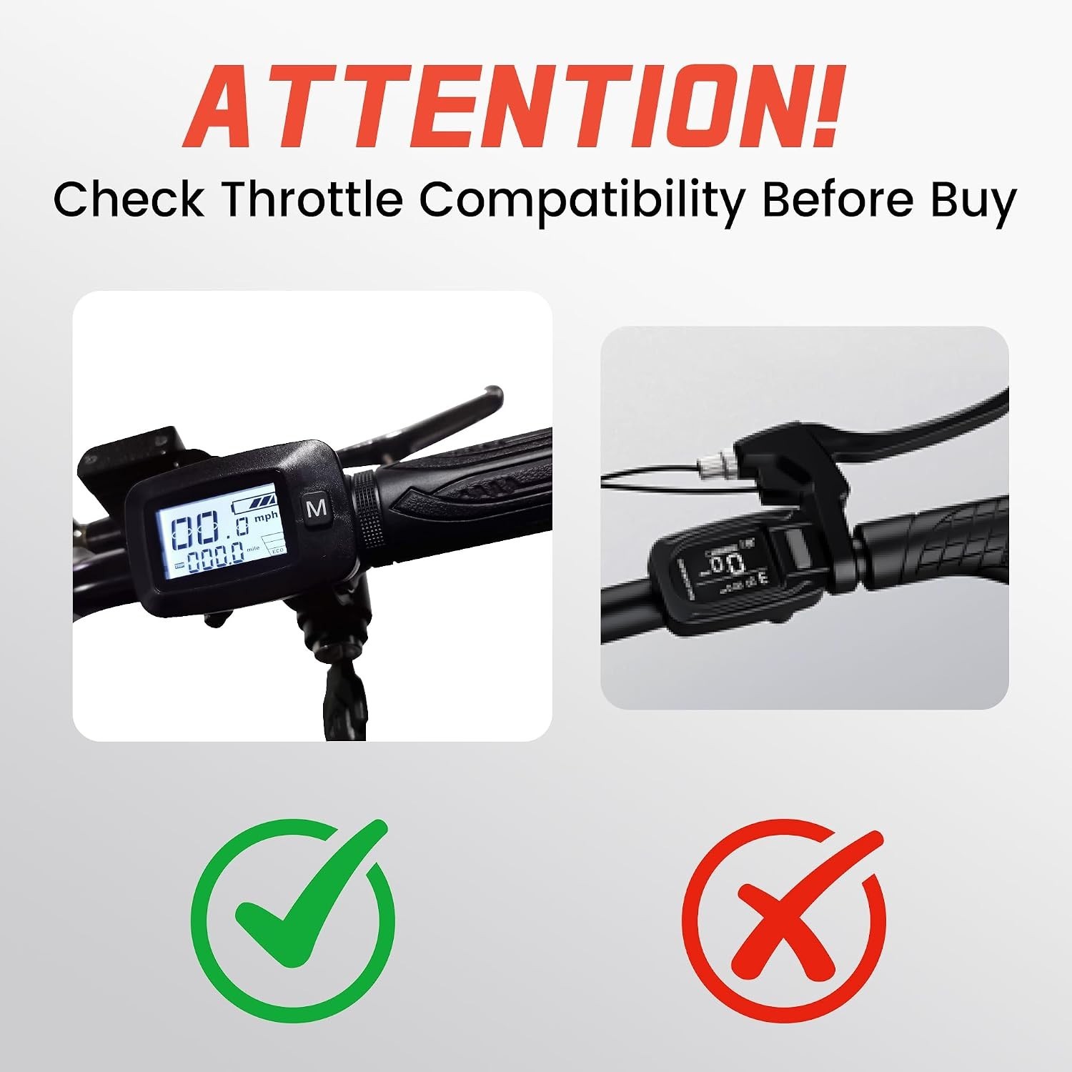 48V Ebike Throttle with LCD and Key Lock for Tutti Soleil Electric Bikes