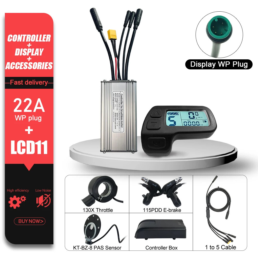 E-bike Sine Wave KT Controller 36V 48V 15A/17A/22A/25A/30A with LCD LED Display