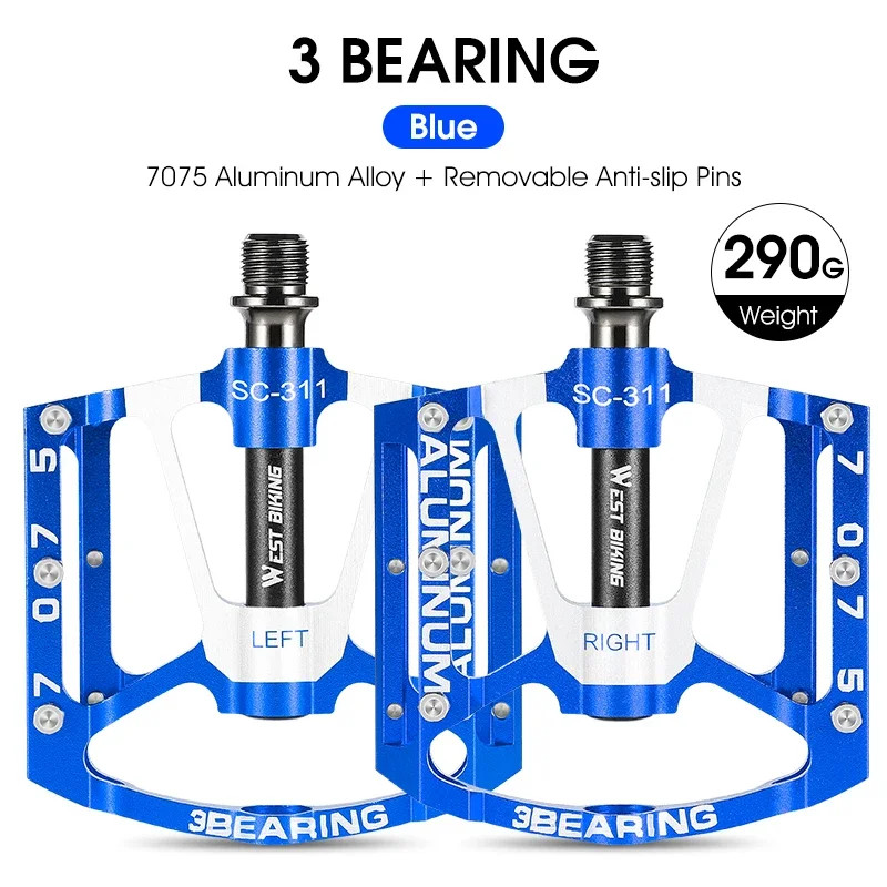 Bicycle Pedals Sealed Bearing Aluminium Alloy Cycling Non-slip MTB Flat Pedals