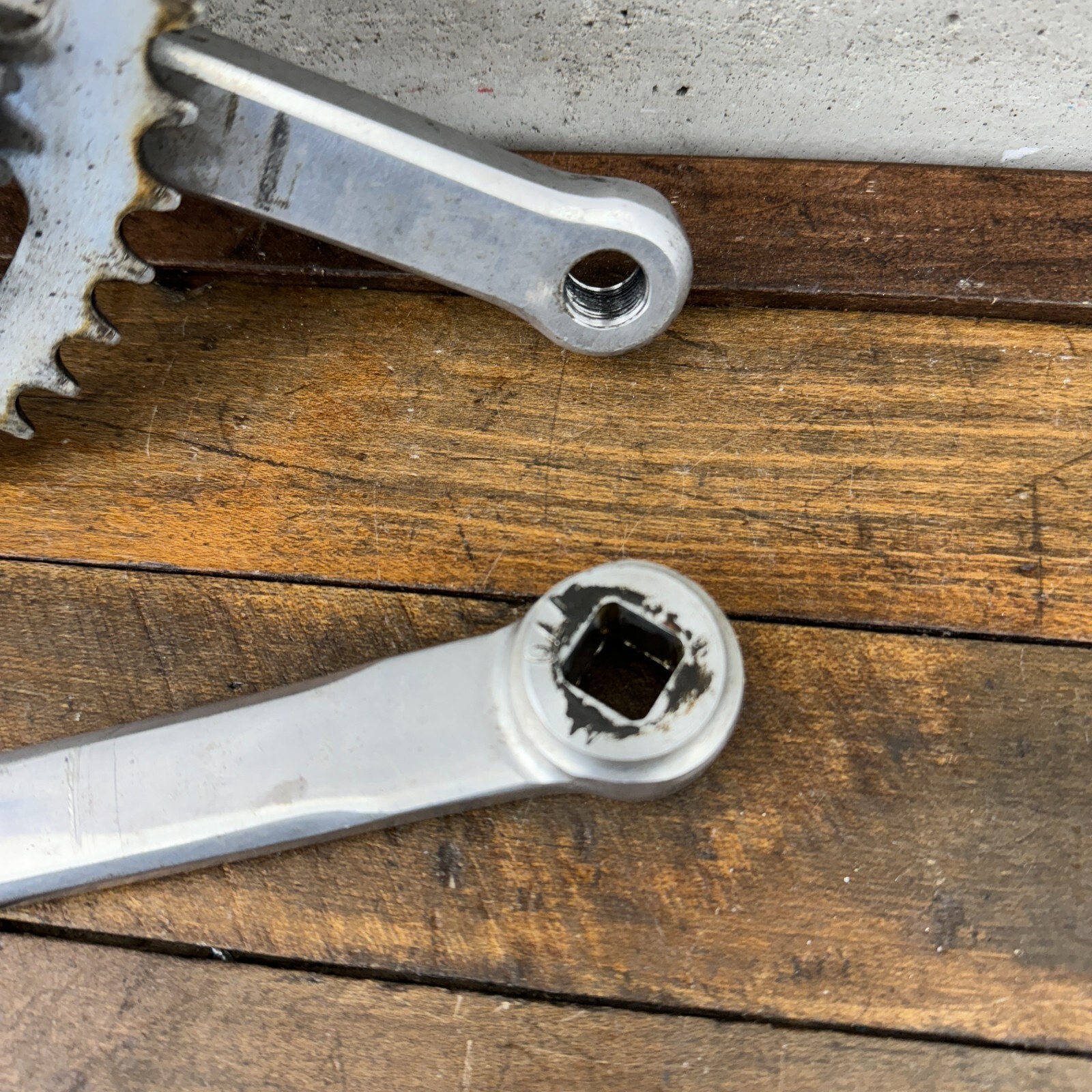 Vintage TA Professional Crank Set 170 mm 3 Arm 1970s France Eroica 3 Hole Alloy