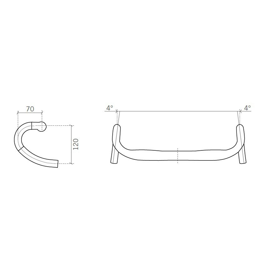 FSA Energy Super Compact Handlebar, 31.8mm Clamp Diameter, 360mm Width, Compact