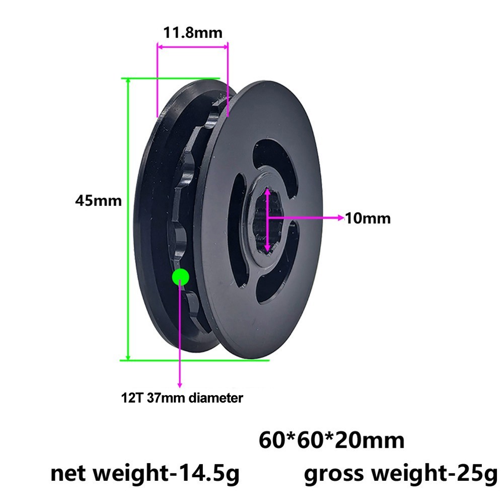 For Brompton Compatible Lightweight 12T Chain Tensioner Pulley in Black
