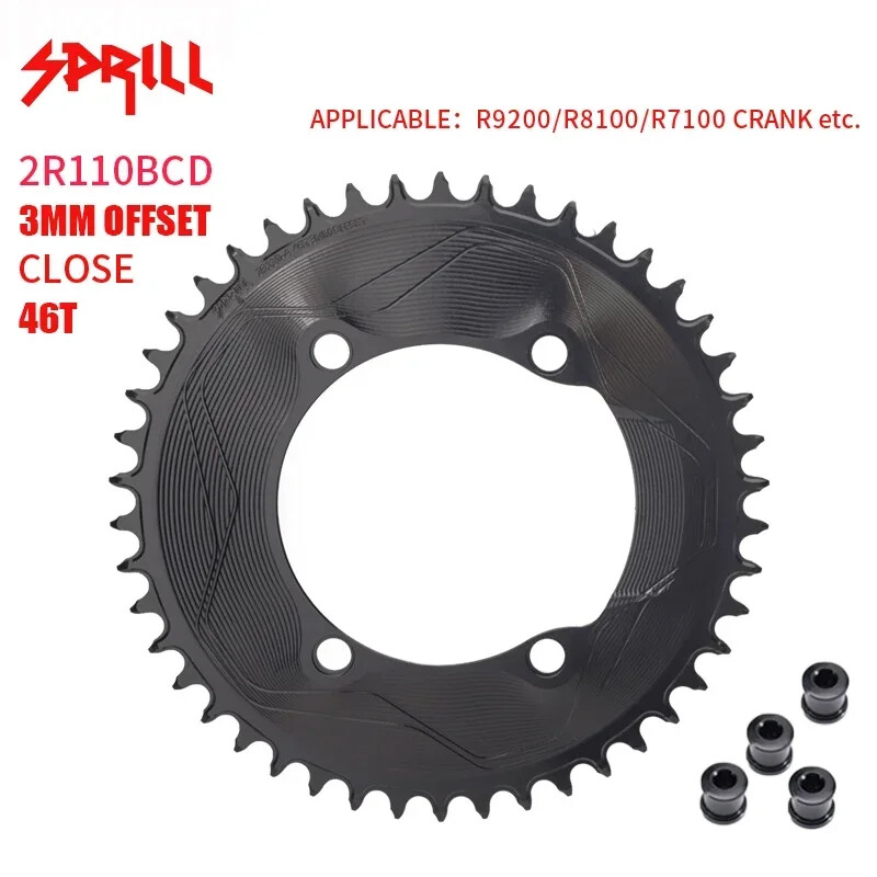 Aero Ultralight 110BCD Bike Chainring 3mm Offset 40-50T Closed Single ChainWheel