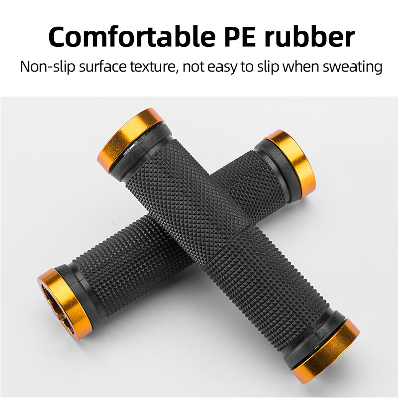 ROCKBROS Bike Grips Shock Handlebar Anti-Slip Soft Rubber Hand Grips Ergonomic
