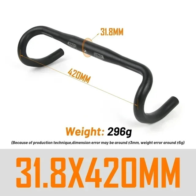 UltraLight Road Bike Handlebar Bent Bar 25.4/31.8MM 360/380/400/420/440/460MM