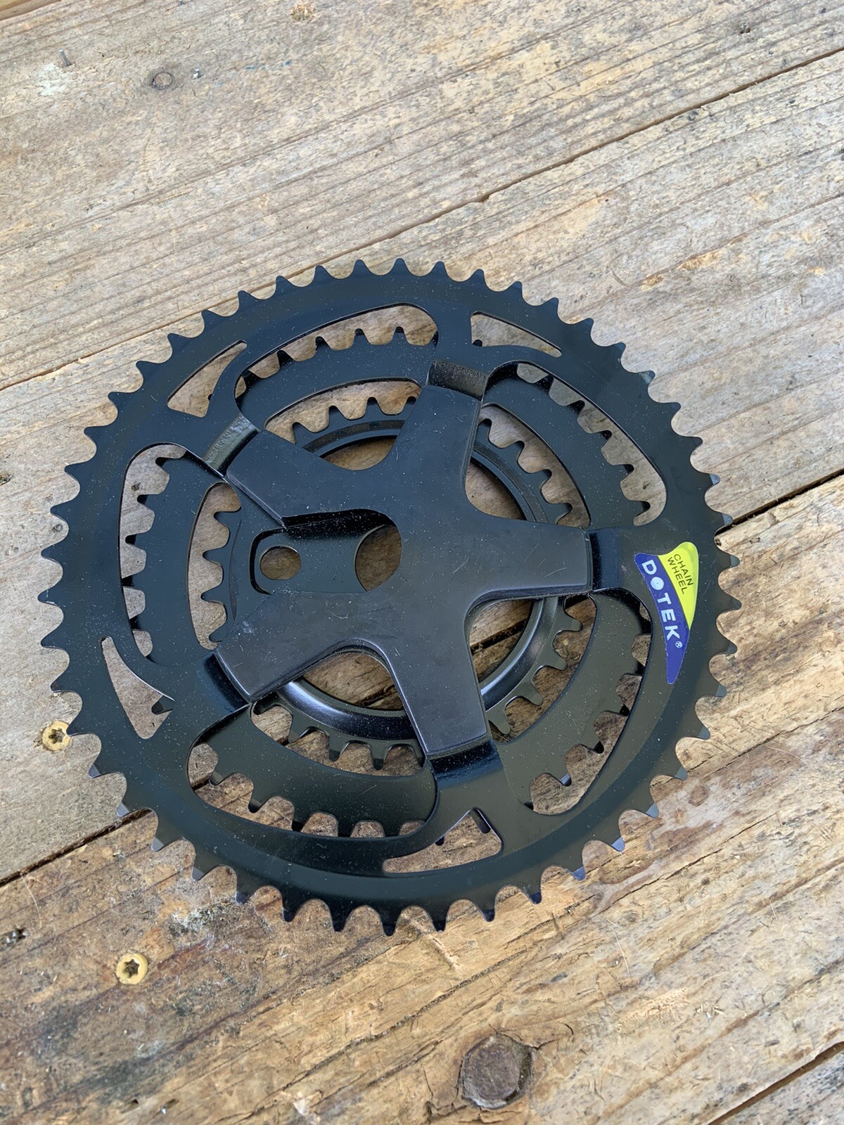 NOS Black Dotek Triple Chain Ring For One Piece Cranks-28-48t-Road Bike Cruiser