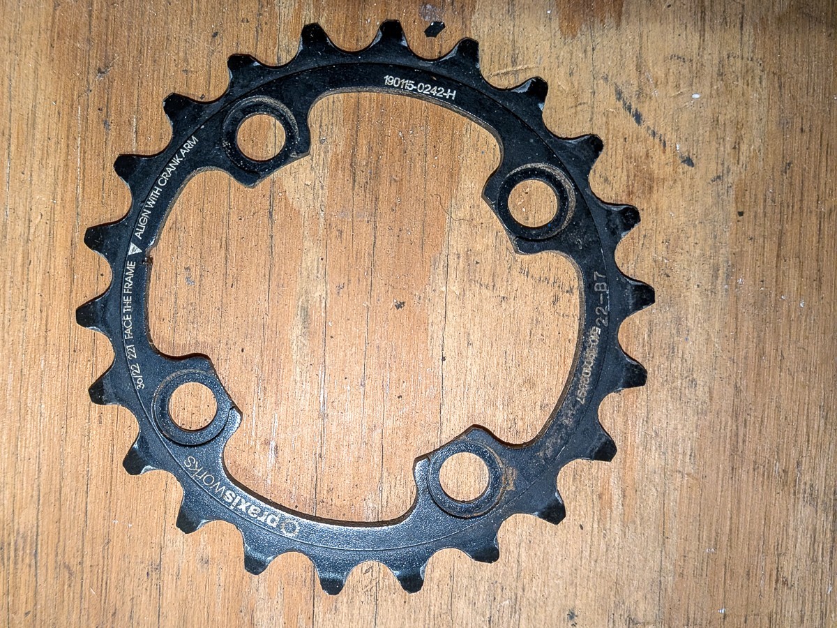 Praxisworks 22T inner chainring for 36/22 Used Black