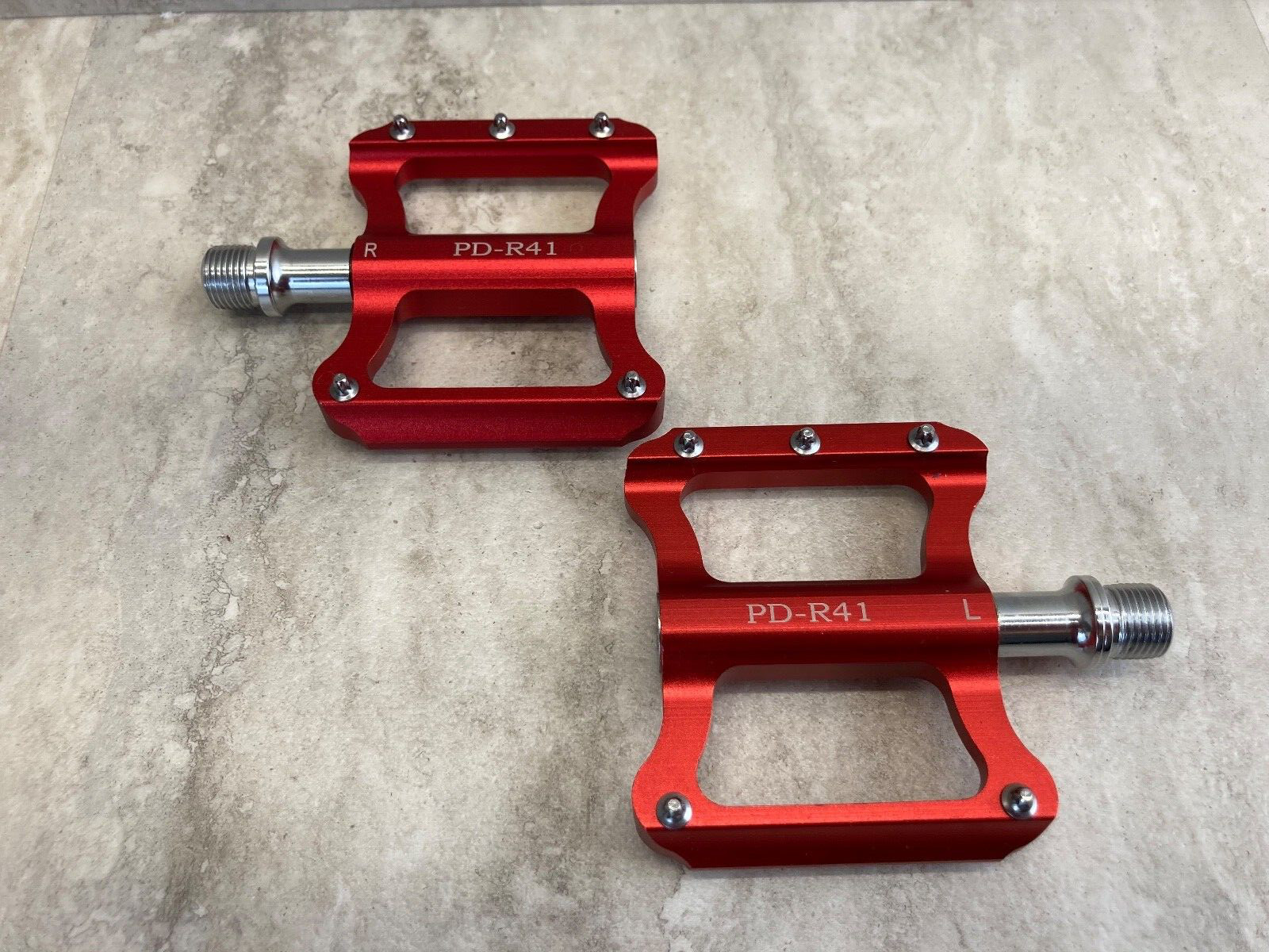 Bicycle Pedals – Aluminum – Red – New/Open Box Promend # TD-R41