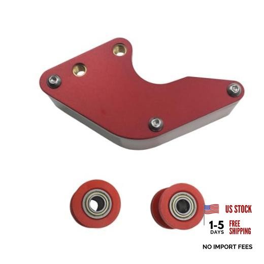Motorcycle Aluminum Plastic Chain Guard Guide Protector+8M 10M Chain Red