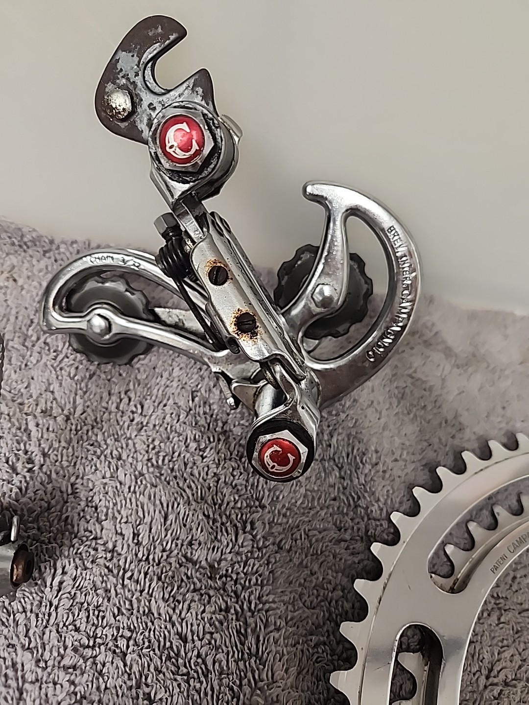 Vintage Rare Campagnolo Gran Sport Crank 3-Arm Steel, Derailleurs And Shifters.