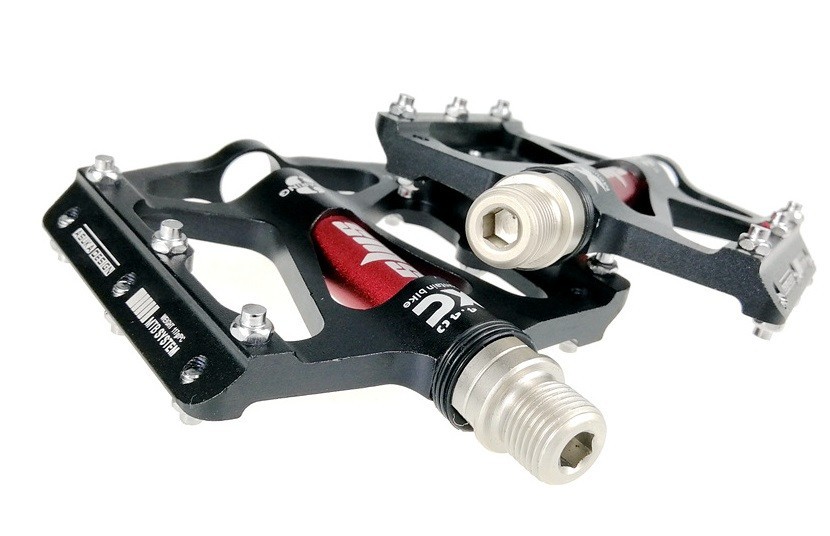 Aluminum Road MTB Mountain Bike XC Bicycle Pedal 3 Bearings Flat Pedals Black