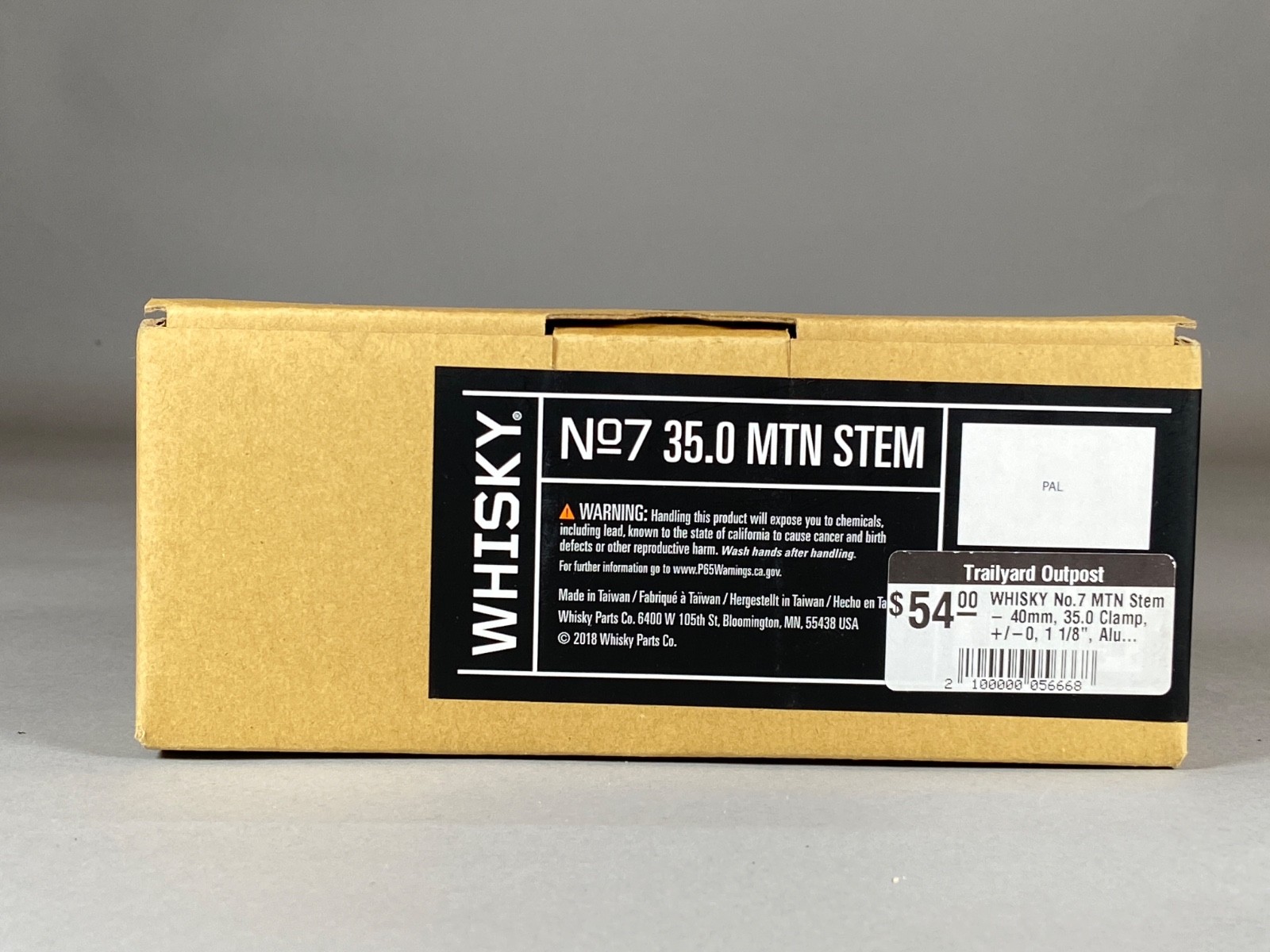 NEW WHISKY Parts Co. No.7 40mm Stem, 35.0mm Clamp, Black Mountain Bike STEM