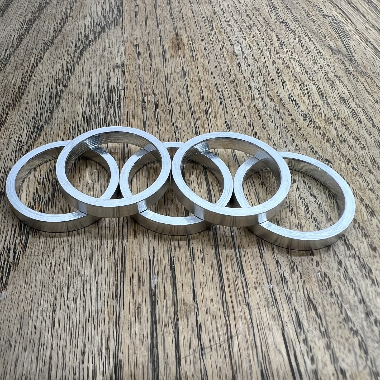 Wheels Manufacturing 5mm 1 1/8″ Inch Headset Spacers, Silver, Bag of 5