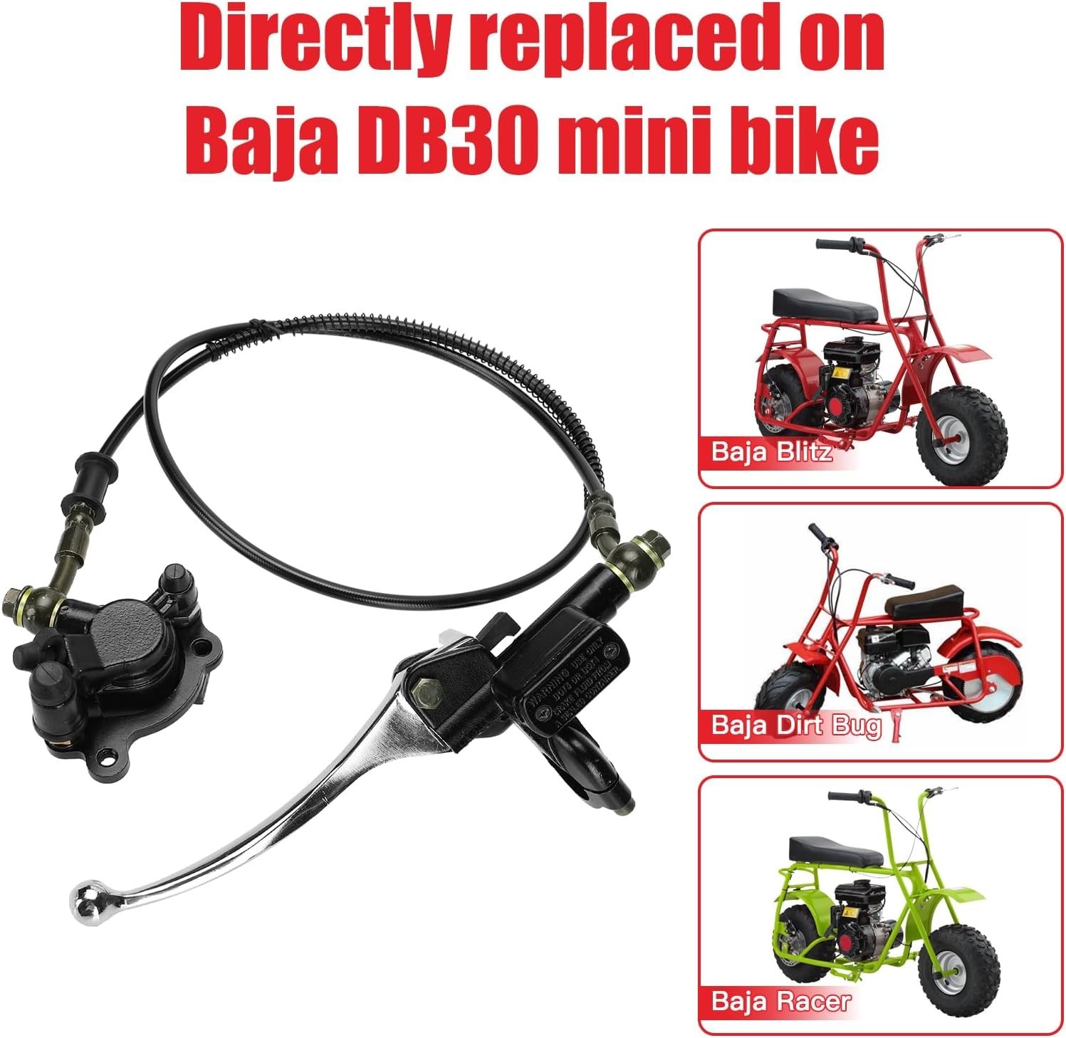 Hydraulic Brake Assembly for Mini Bikes, Superior Stopping Power and Durability