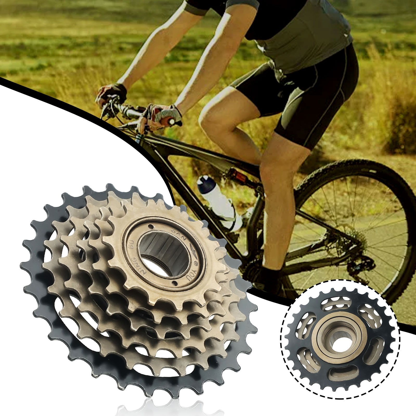 Screw On Freewheel 13/14-28T Easy Assembly High-carbon Steel Screw On Freewheel