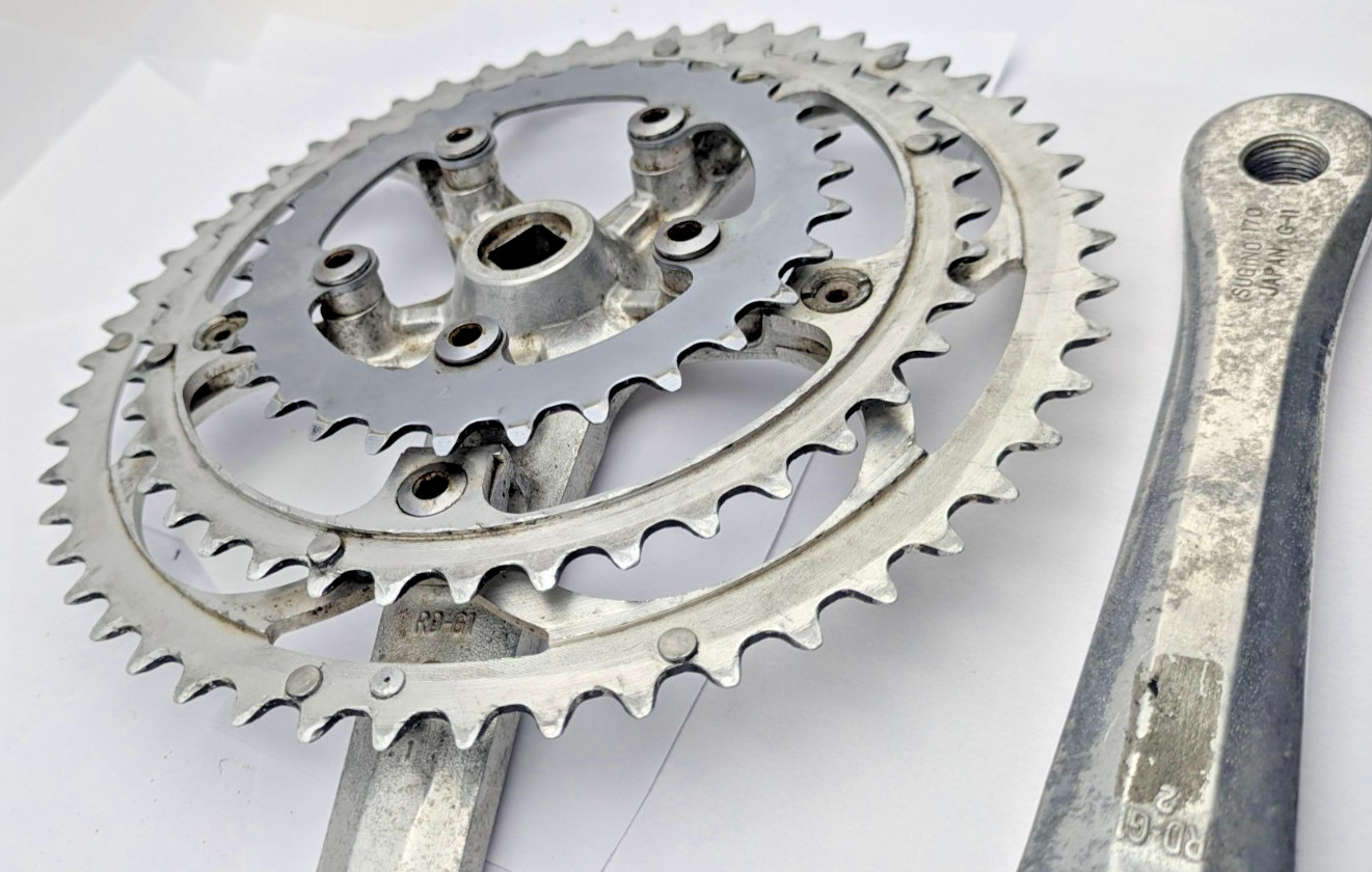 SUGINO SPECIALIZED FORGED CRANKSET 170MM 30 42 52T SILVER ALUMINUM TRIPLE JAPAN