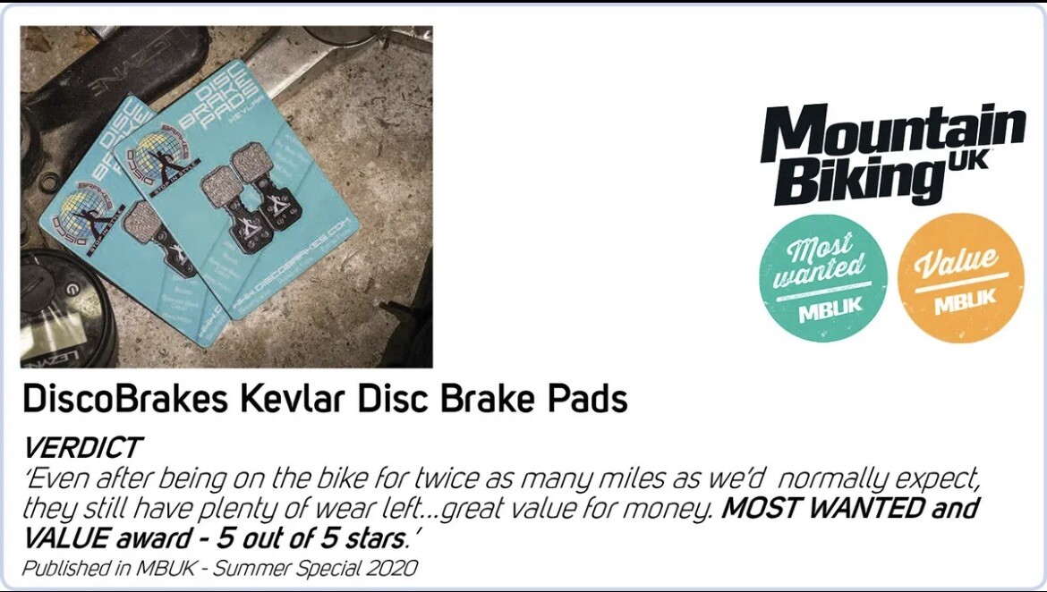 Discobrakes Hope TECH X2 Bike Disc Brake Pads Made With Kevlar + Spring Tech X 2