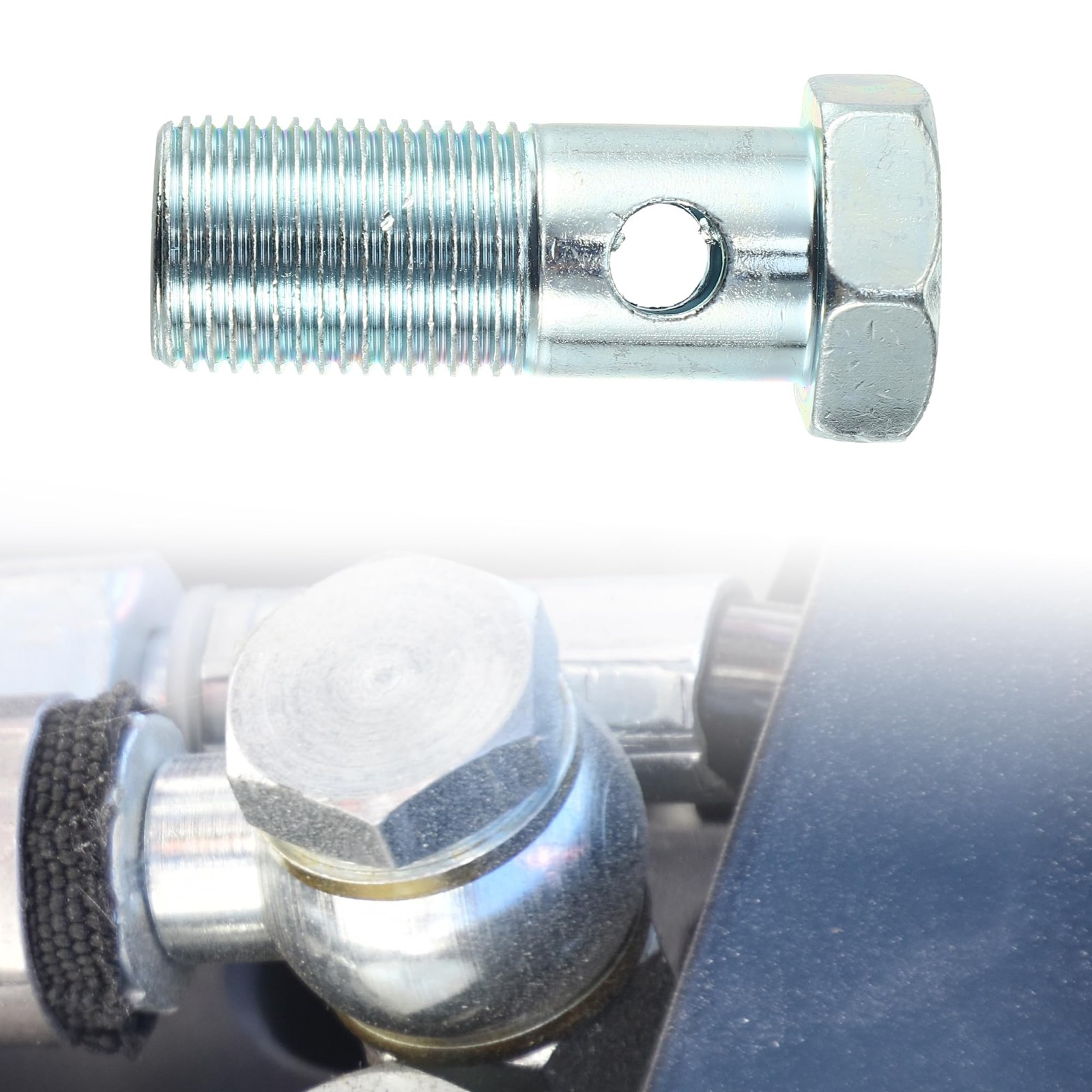 X AUTOHAUX 2 Set Universal Auto Banjo Bolt Brake M18*1.5*54, Silver Tone