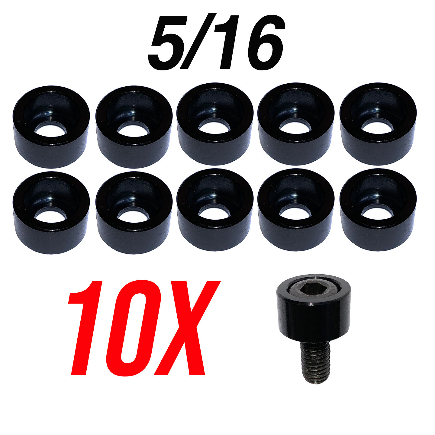 Allen Head Bolt Cup Washers Engine Dress UP Hex 10X Red Blue 1/4″ 5/16″ 3/8″