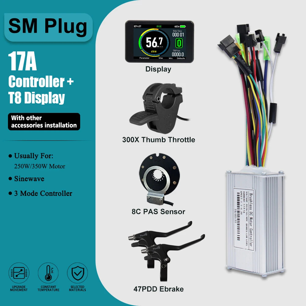 E-bike Three-Mode Controller Sine Wave with LCD Display Motor Accessory 17-60A
