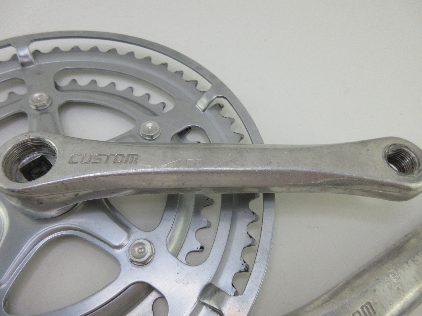 SR Suntour Custom Vintage Bicycle Crankset 170mm 40/52T Double Chainring Silver