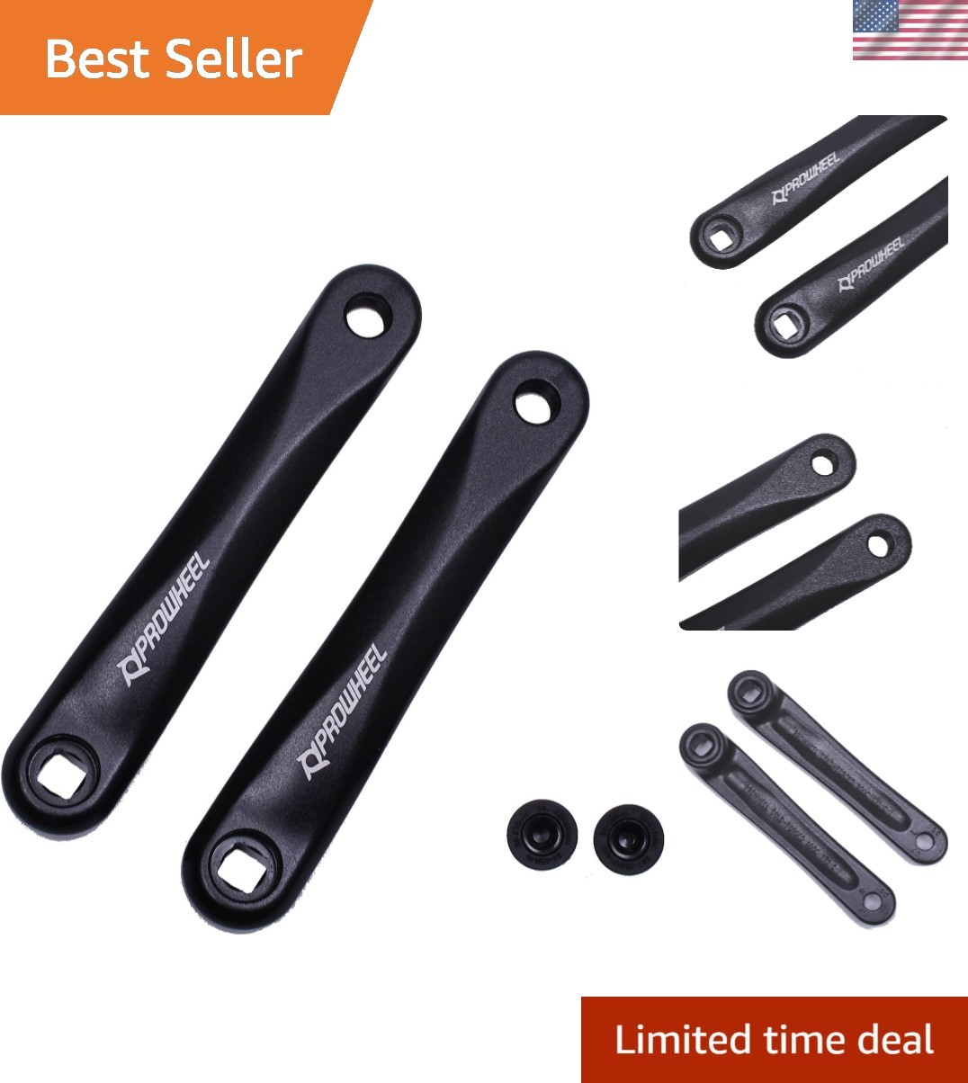 Ebike Crank Arm Pair in 6 Sizes: Durable & Easy to Install for Electric Bikes