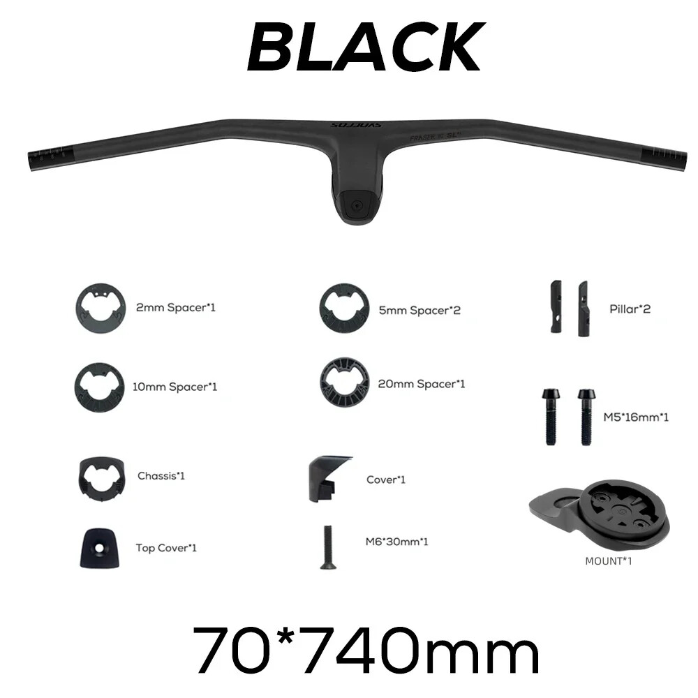740MM -40 Degrees Full Carbon Fibre Integrated Cockpit MTB Handlebar Accessories