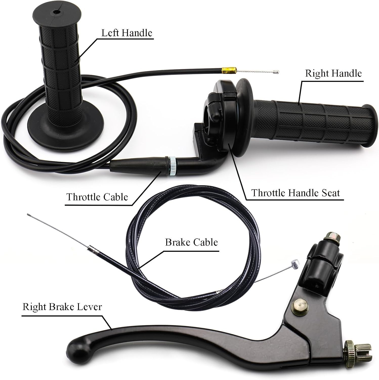7/8″ 22mm Handlebar Control Kit – with Brake Levers, Hand Grips, Throttle