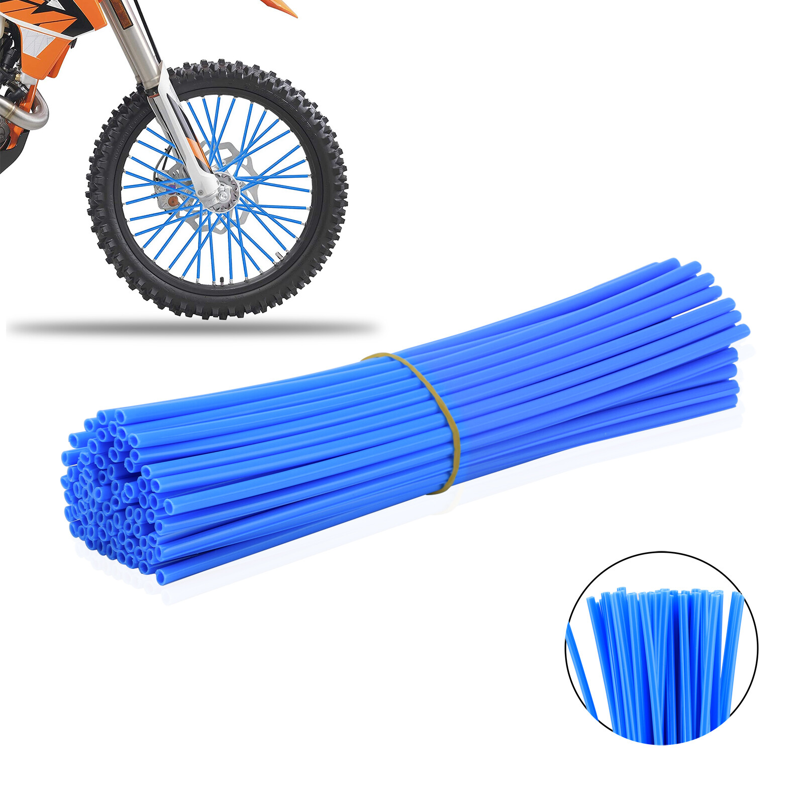 72Pcs Motorcycle Dirt Bike Spoke Skins Covers Wraps Wheel Rim Guard Protector