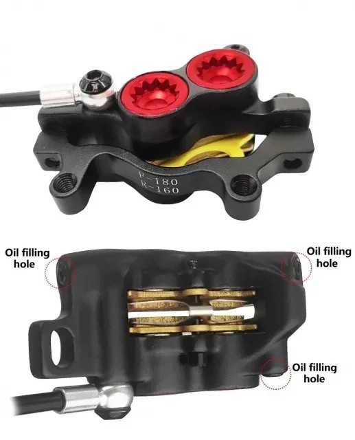 Zoom 4-piston Hydraulic Disc Brake Kits Front Rear for Ebike Electric Bicycle
