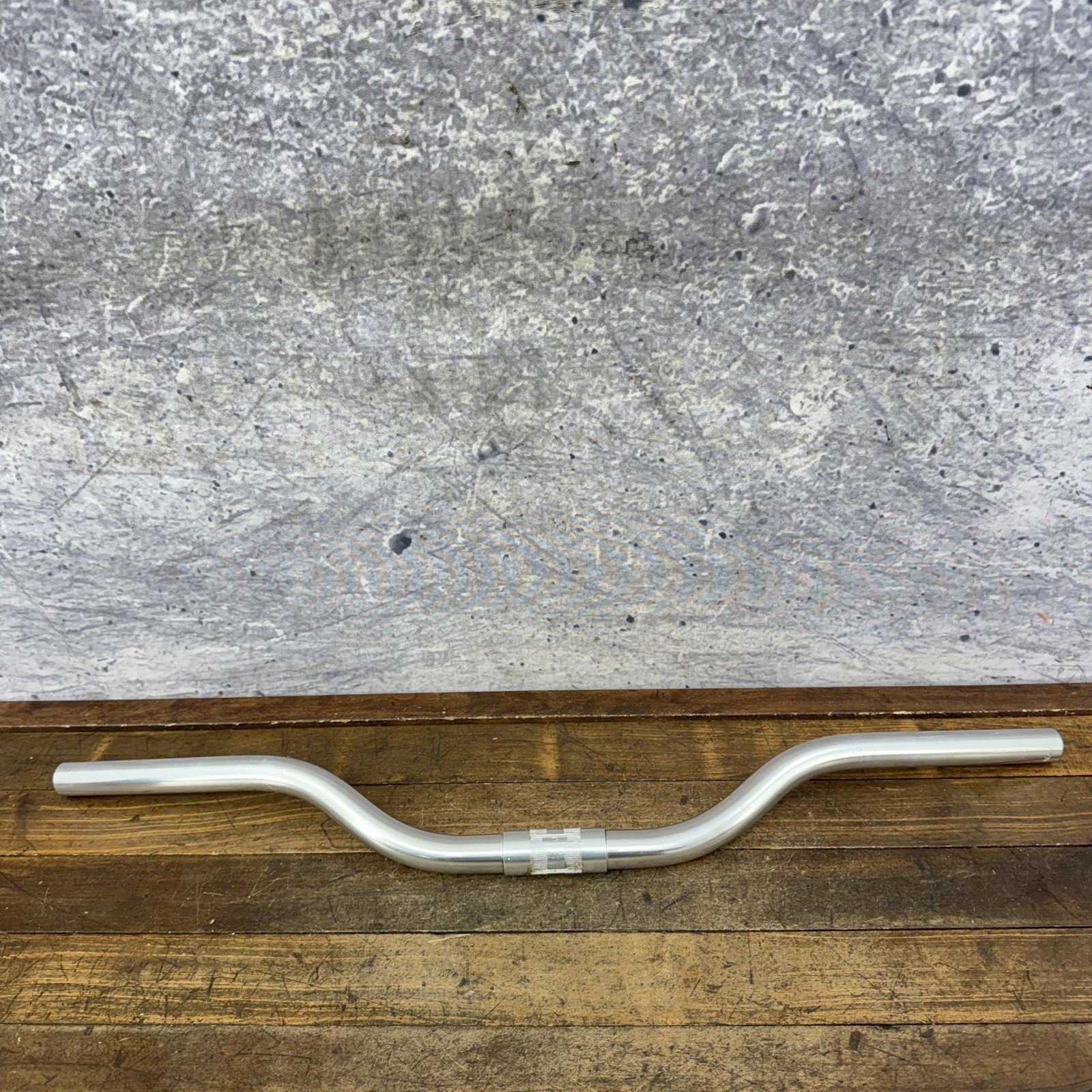 Vintage Mountain Bike Riser Handlebar 25.4 Clamp 1980s Silver Alloy MTB-AL-7 Bar